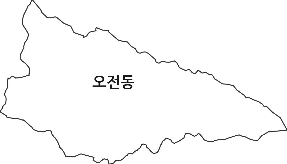 경기도 의왕시 오전동 법정동 행정구역 경계 지도
