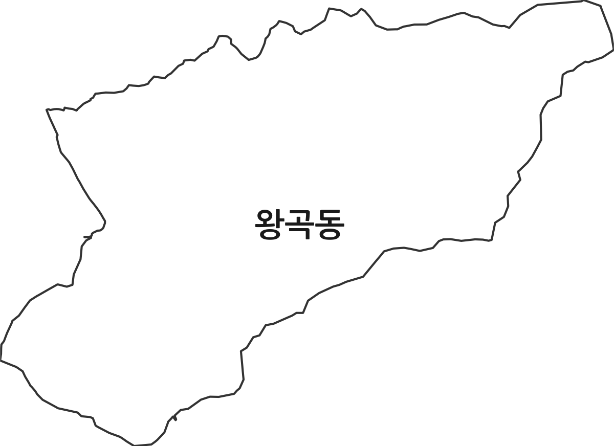 경기도 의왕시 왕곡동 법정동 행정구역 경계 지도