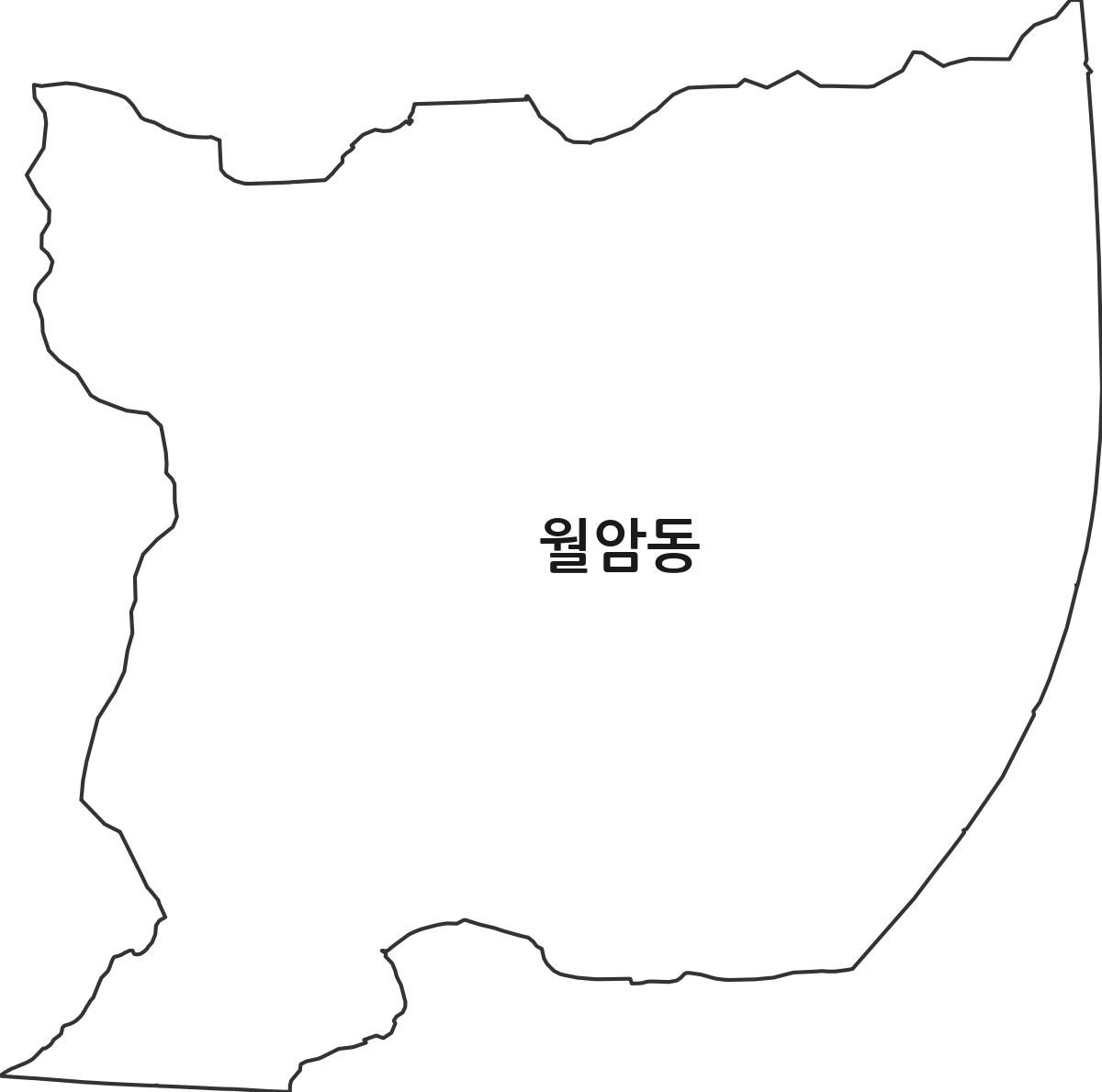 경기도 의왕시 월암동 법정동 행정구역 경계 지도