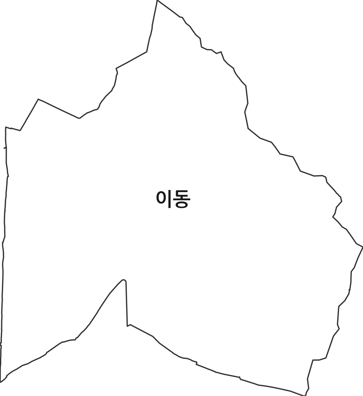 경기도 의왕시 이동 법정동 행정구역 경계 지도