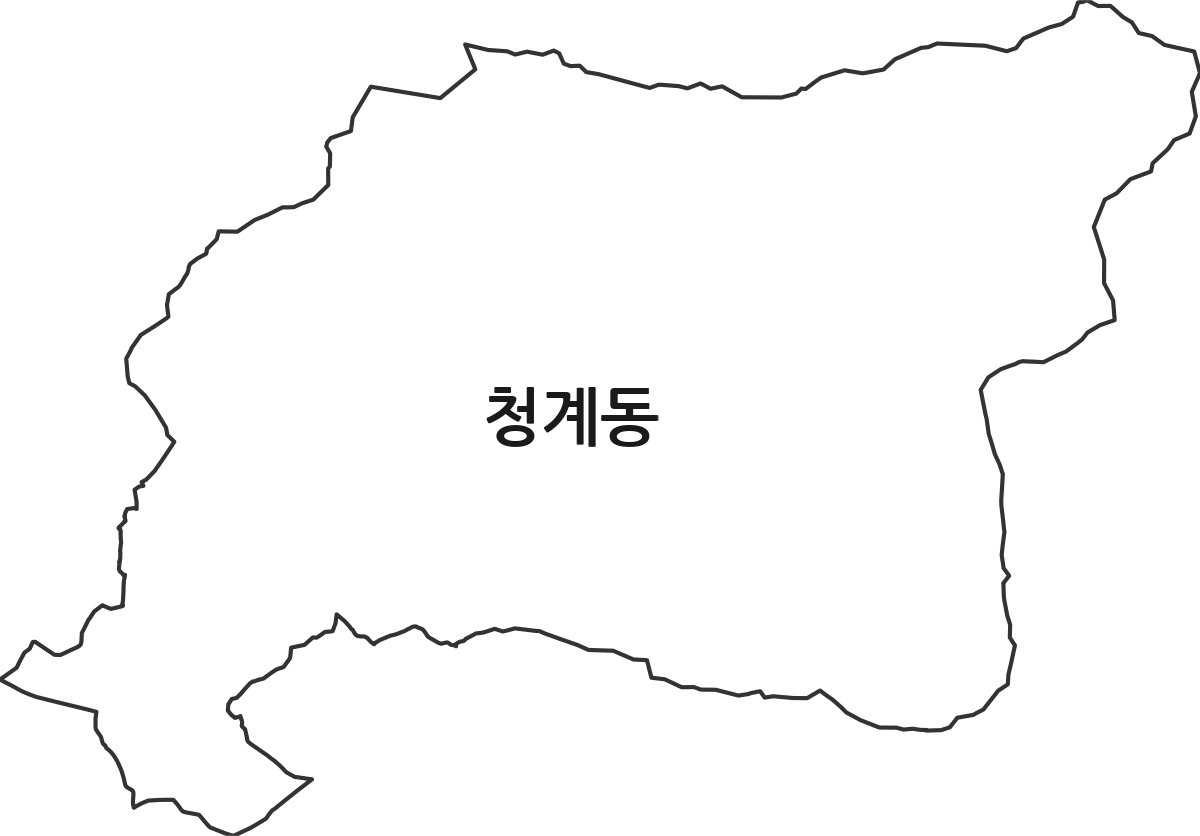 경기도 의왕시 청계동 법정동 행정구역 경계 지도