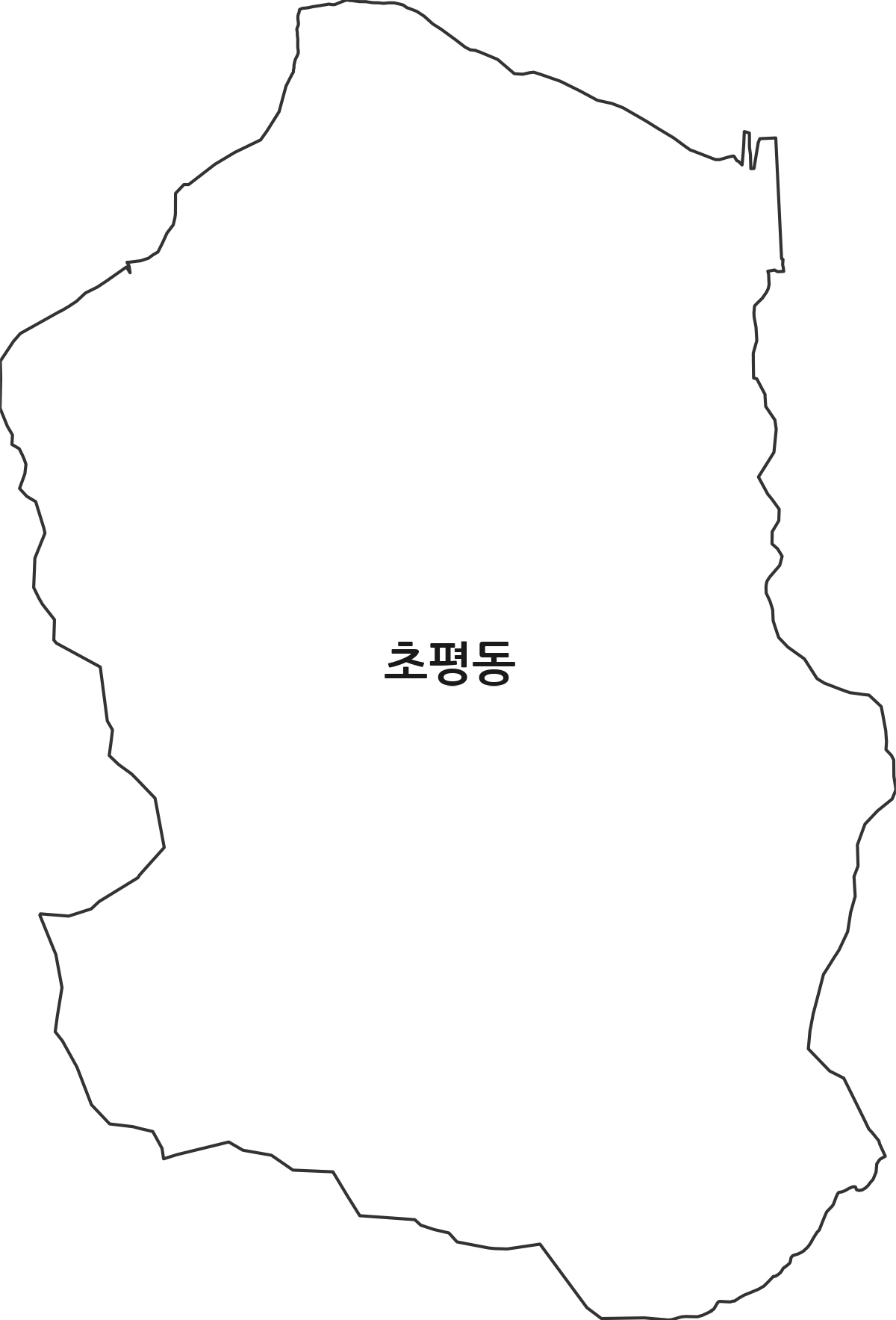 경기도 의왕시 초평동 법정동 행정구역 경계 지도