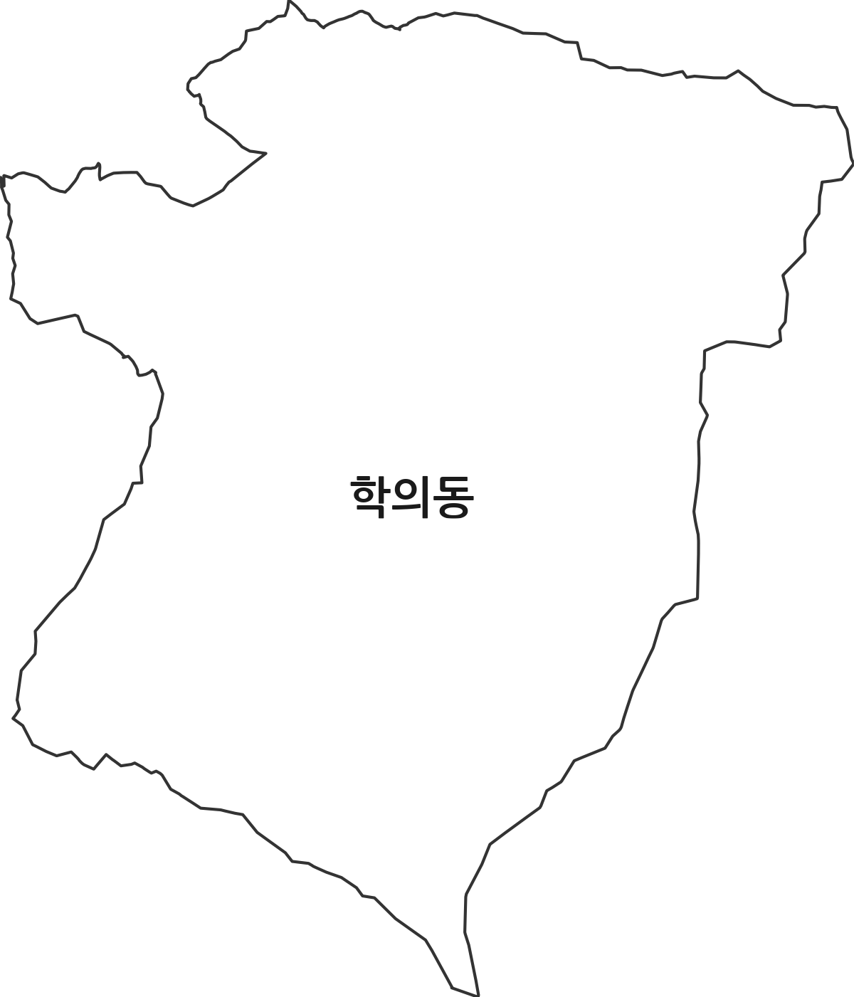 경기도 의왕시 학의동 법정동 행정구역 경계 지도