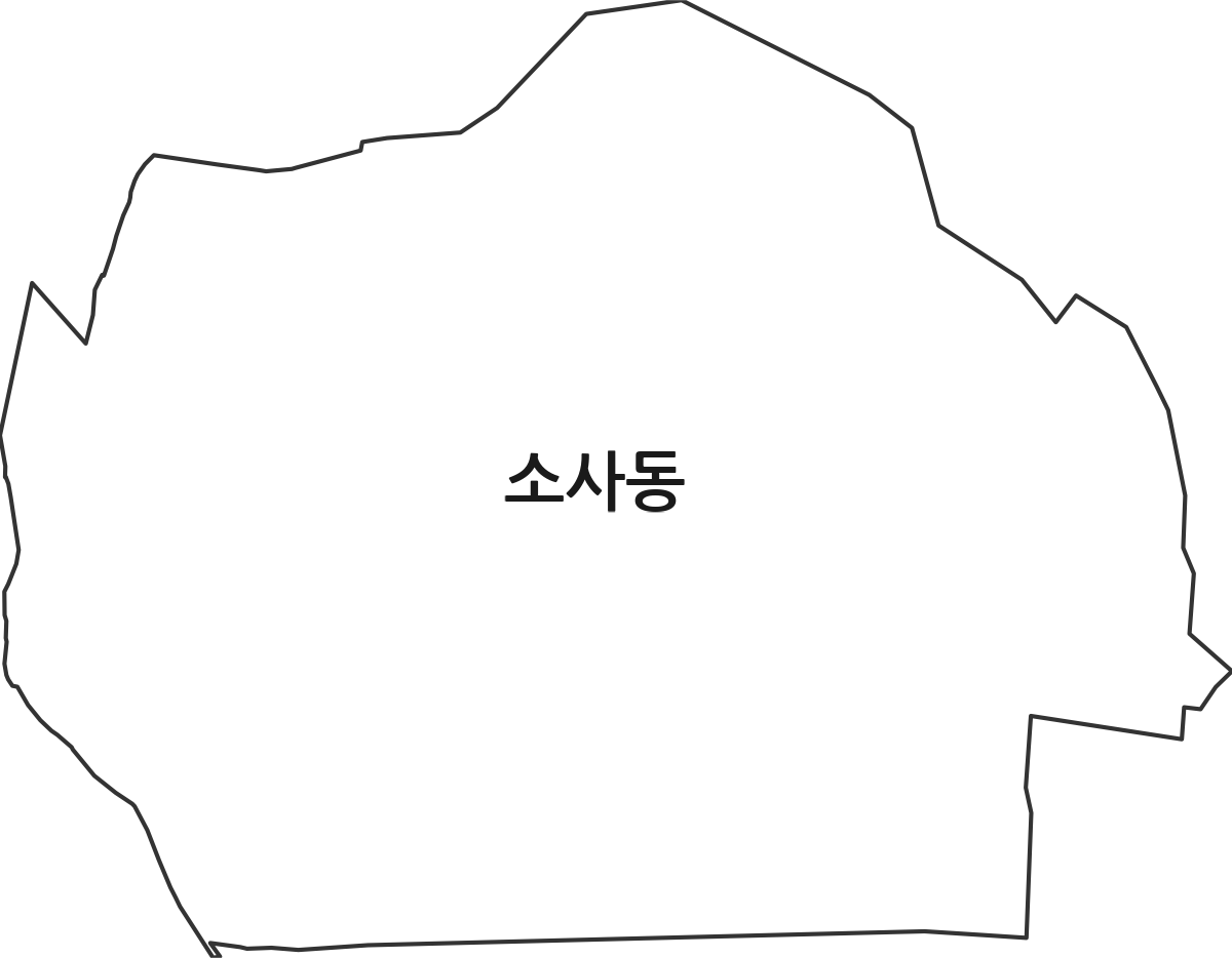 경기도 부천시 원미구 소사동 법정동 행정구역 경계 지도