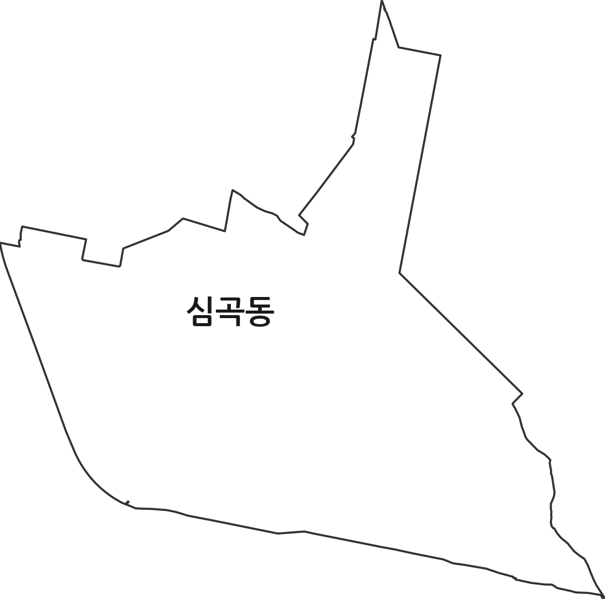 경기도 부천시 원미구 심곡동 법정동 행정구역 경계 지도