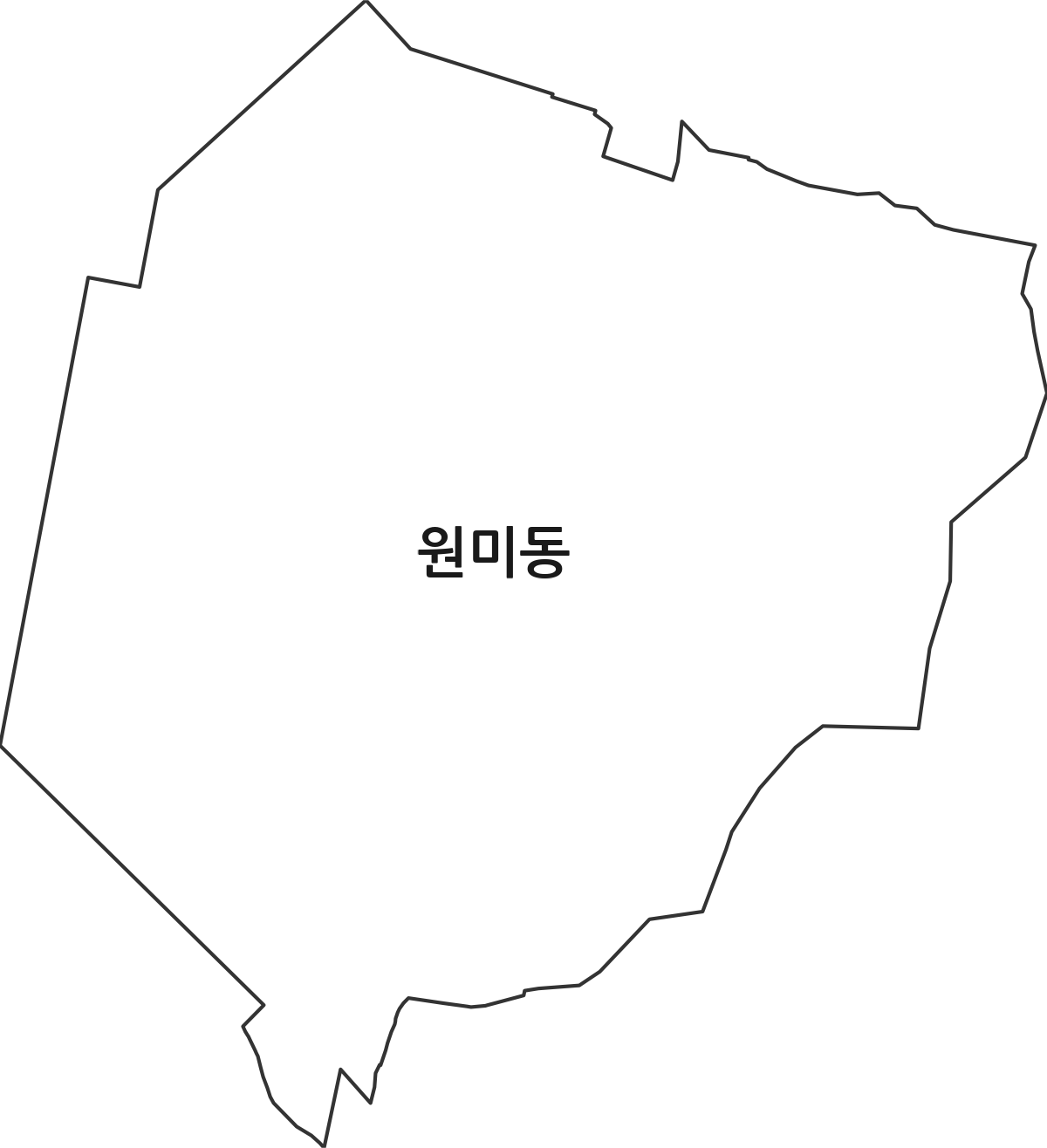 경기도 부천시 원미구 원미동 법정동 행정구역 경계 지도