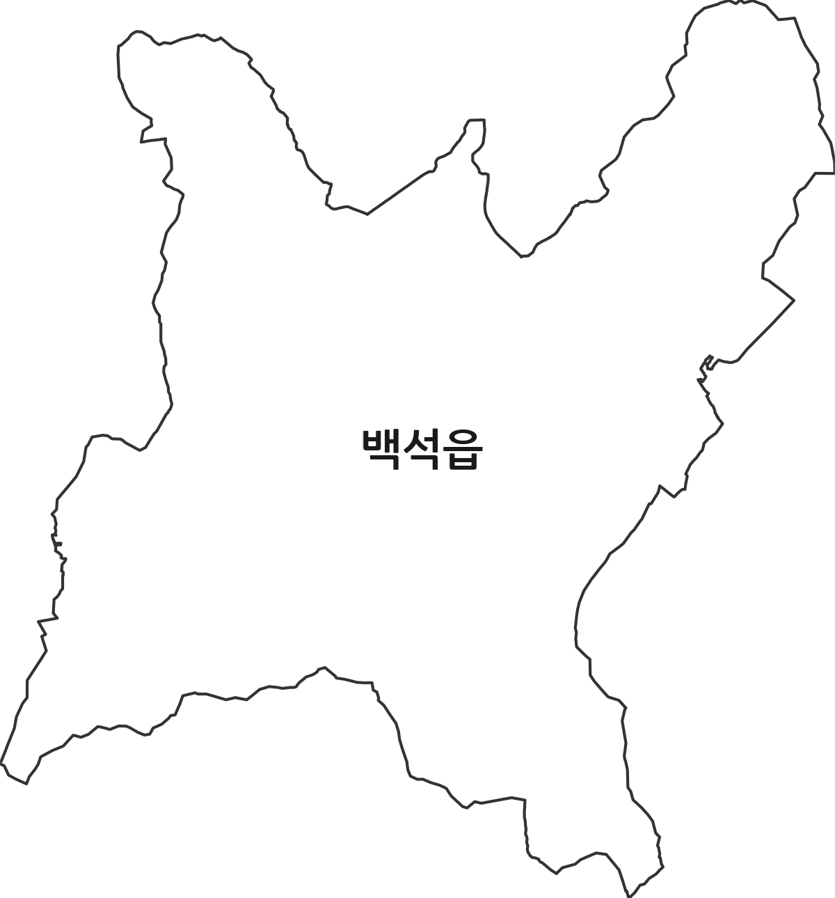 경기도 양주시 백석읍 행정동 행정구역 경계 지도