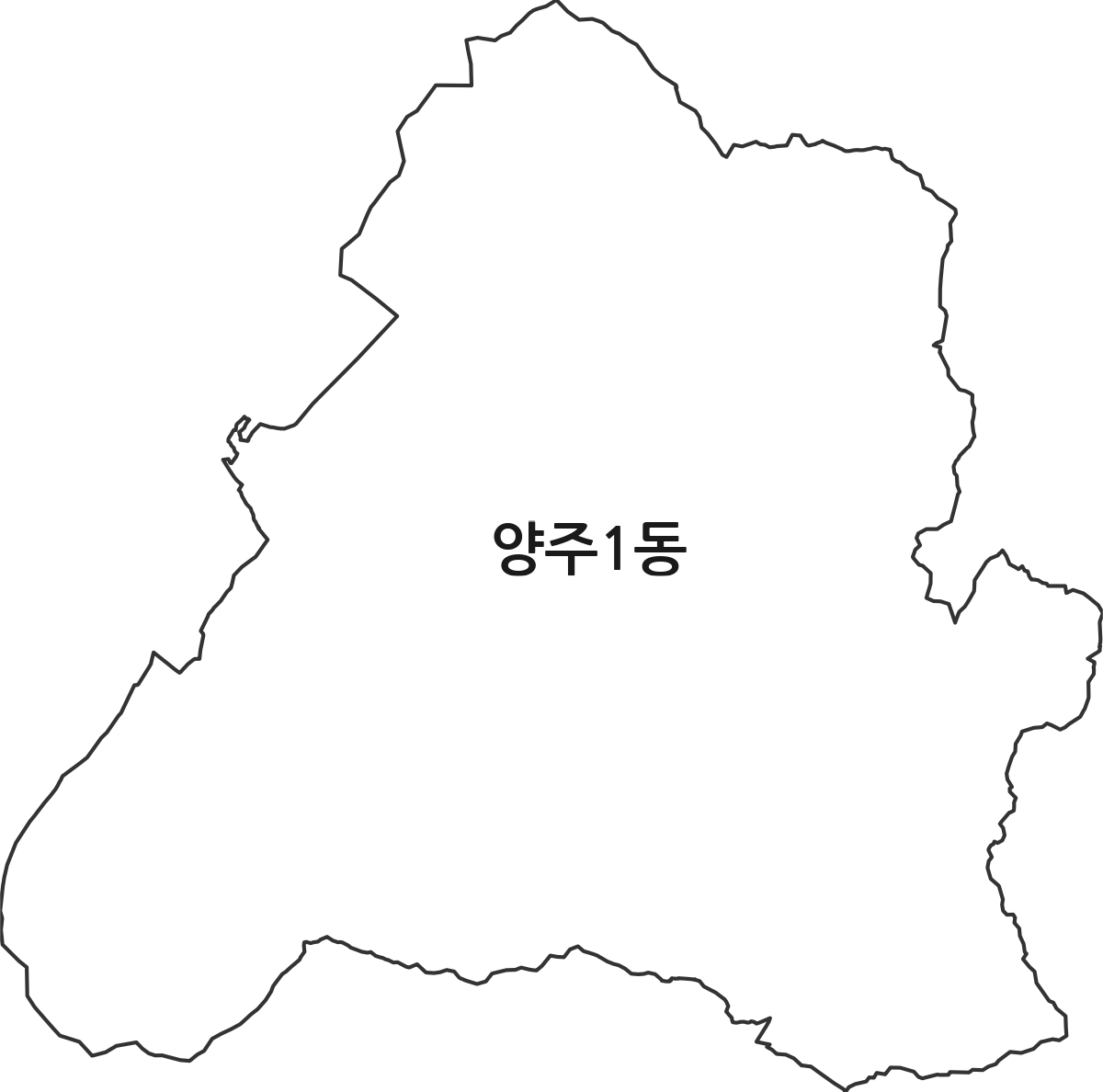경기도 양주시 양주1동 행정동 행정구역 경계 지도
