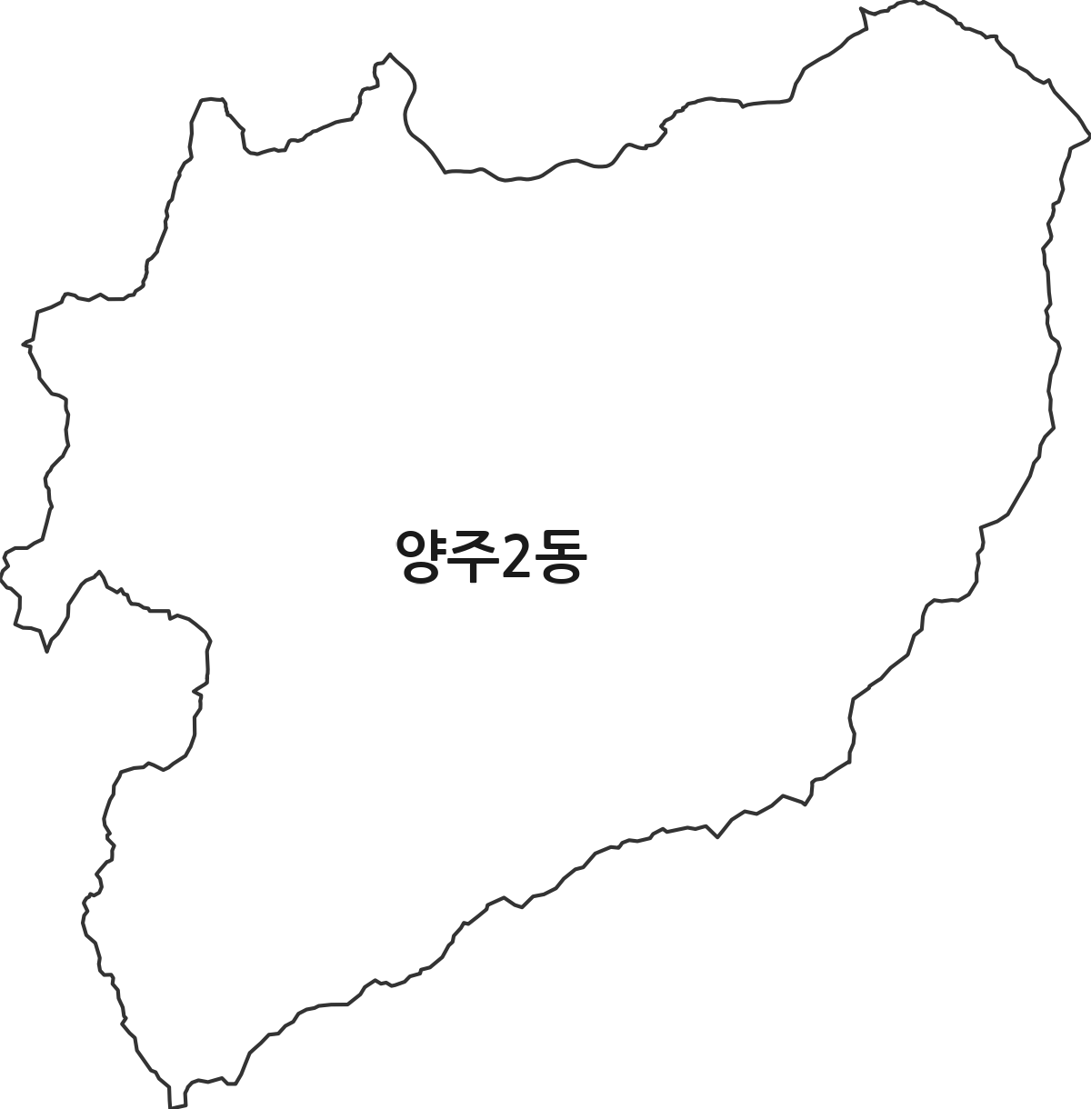 경기도 양주시 양주2동 행정동 행정구역 경계 지도