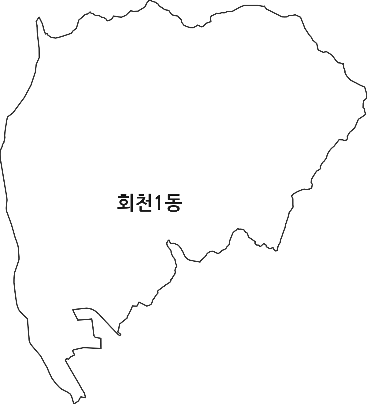 경기도 양주시 회천1동 행정동 행정구역 경계 지도