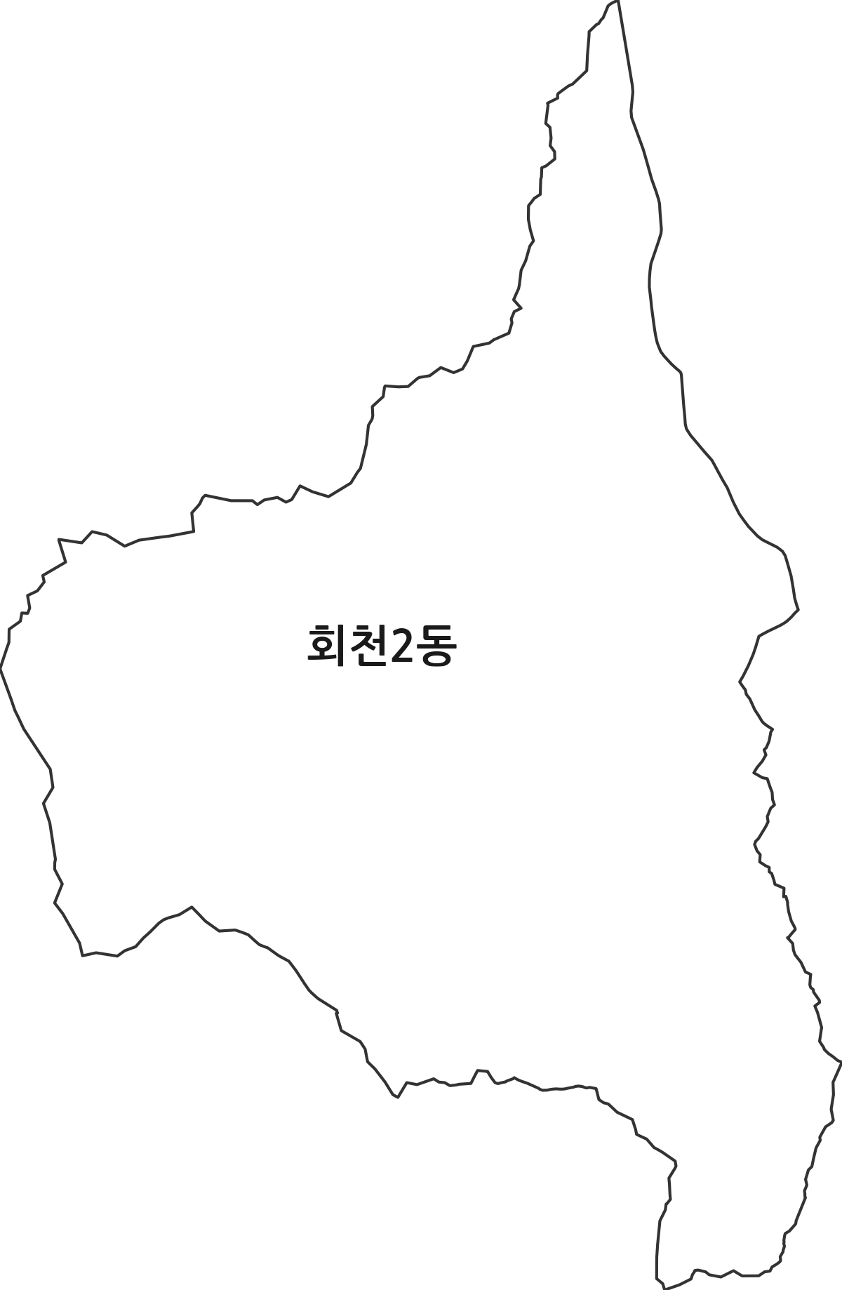 경기도 양주시 회천2동 행정동 행정구역 경계 지도