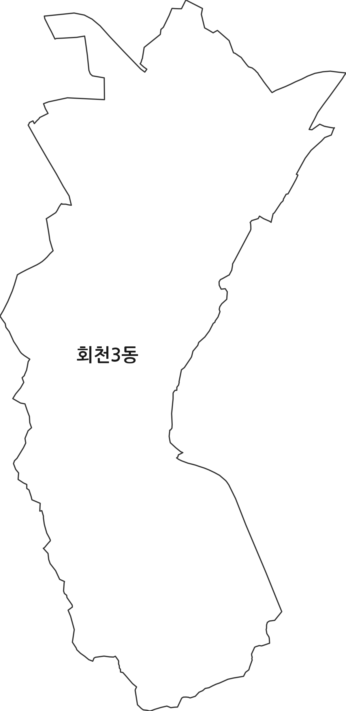 경기도 양주시 회천3동 행정동 행정구역 경계 지도