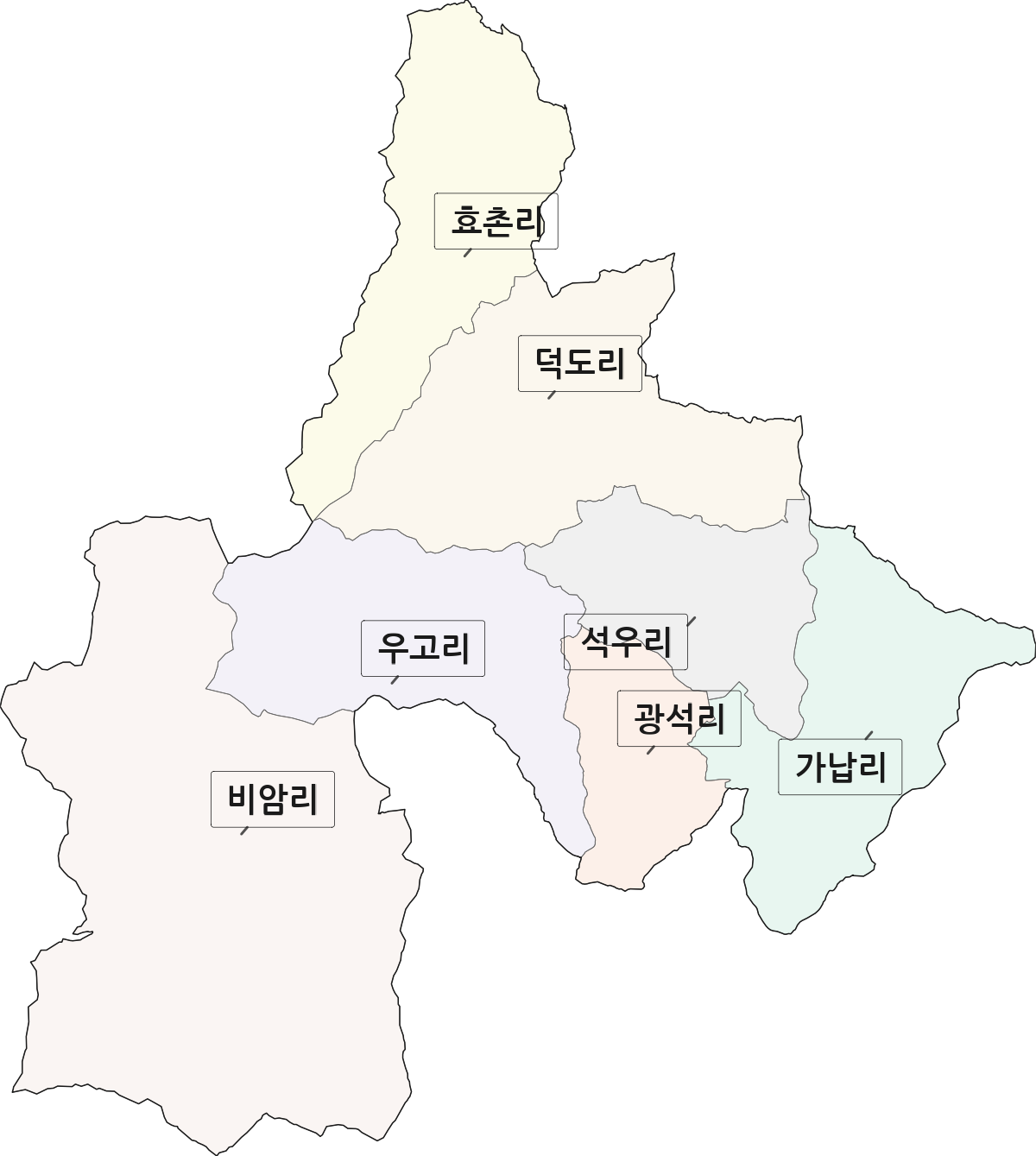 경기도 양주시 광적면 법정동 리 구분 행정구역 경계 지도