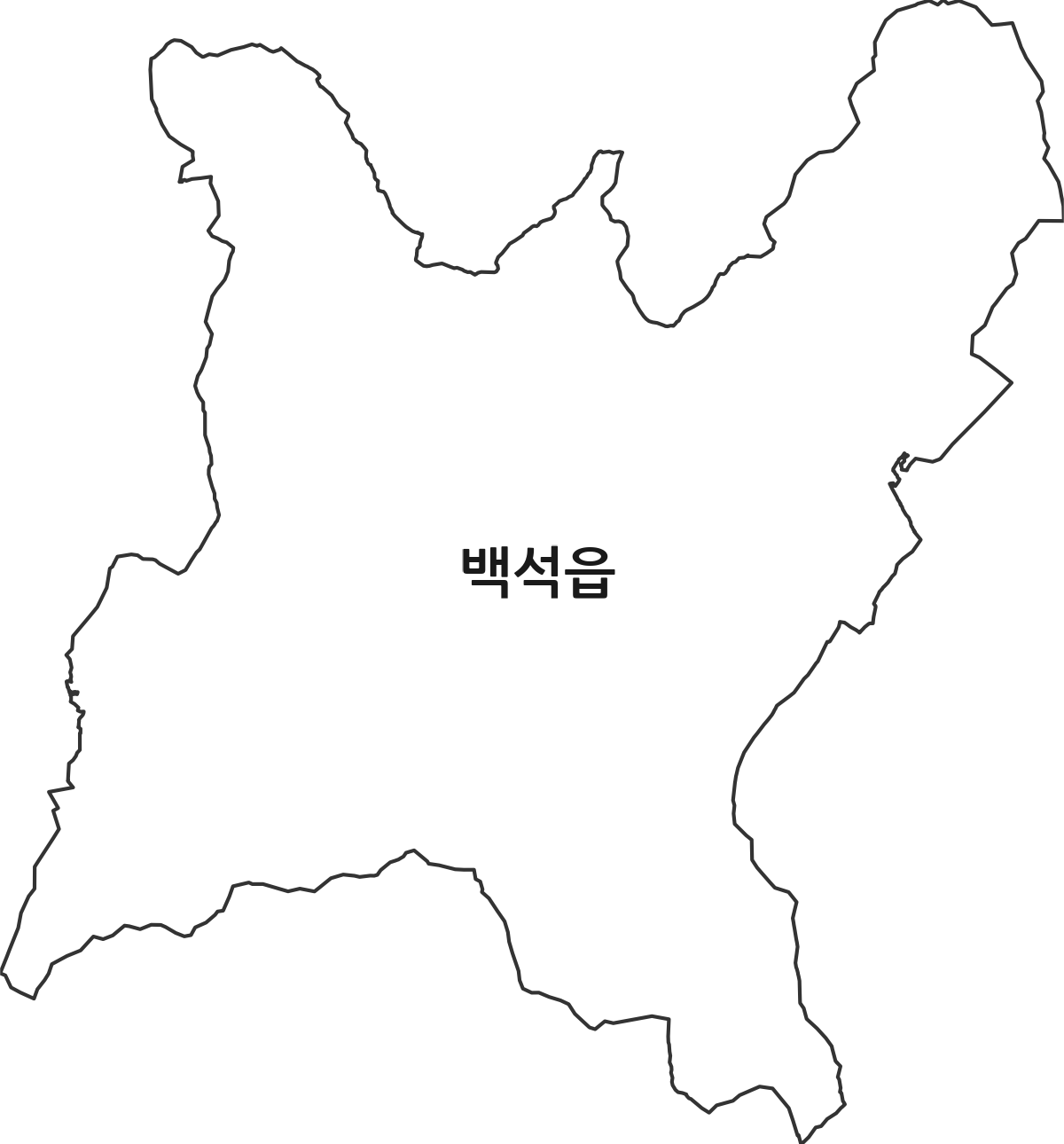경기도 양주시 백석읍 법정동 행정구역 경계 지도
