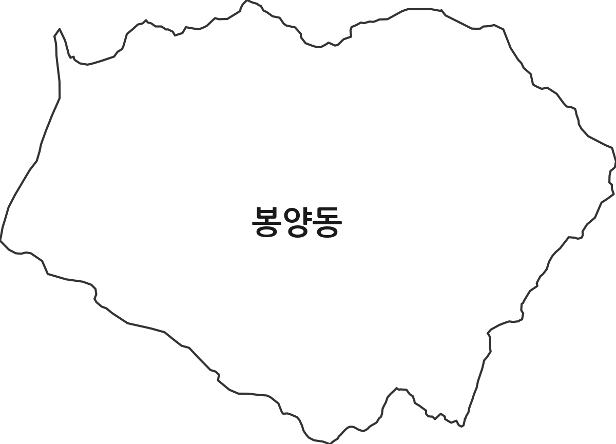 경기도 양주시 봉양동 법정동 행정구역 경계 지도