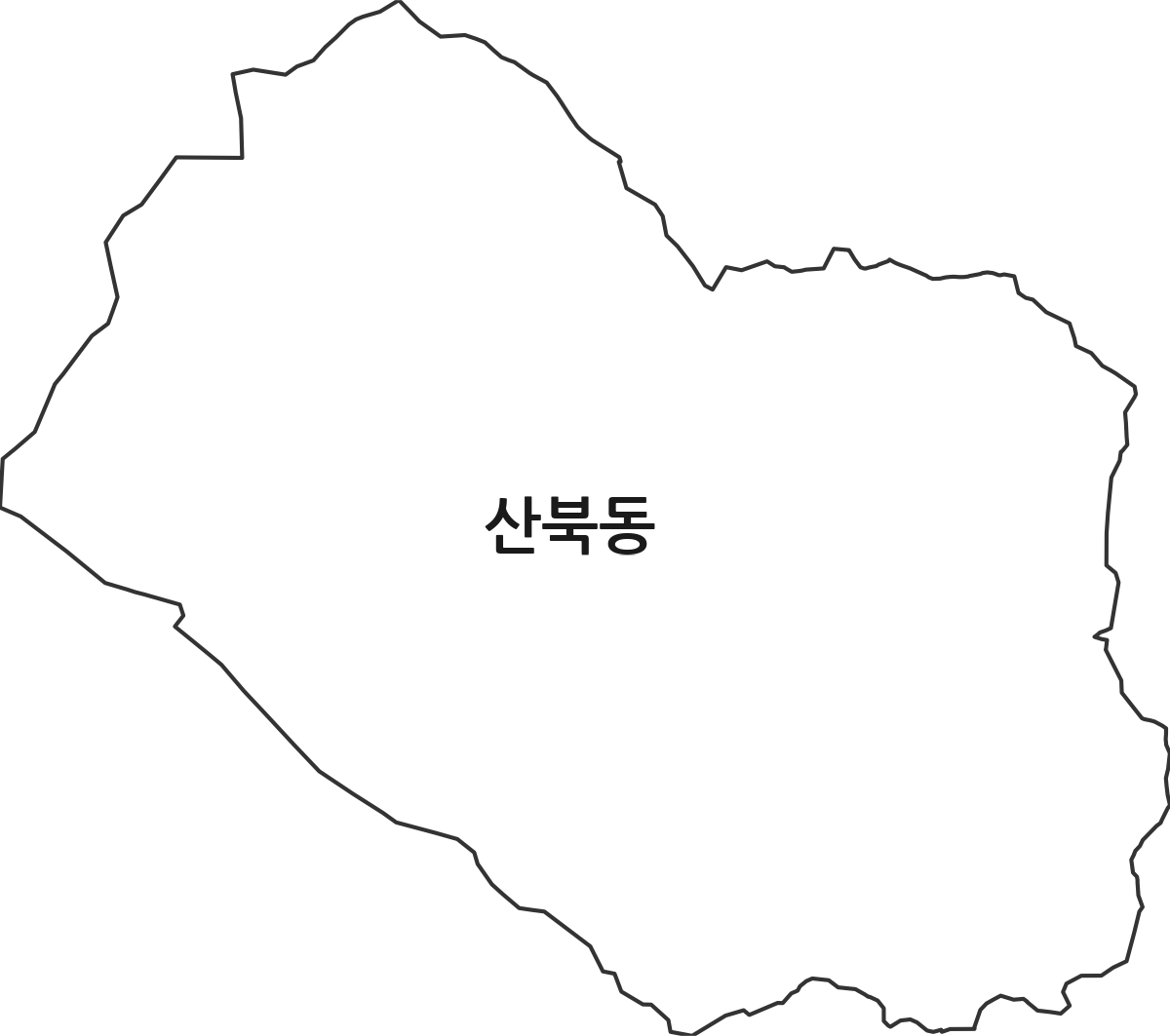 경기도 양주시 산북동 법정동 행정구역 경계 지도