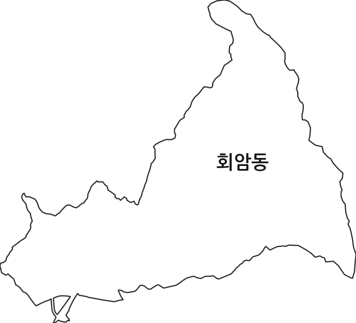 경기도 양주시 회암동 법정동 행정구역 경계 지도