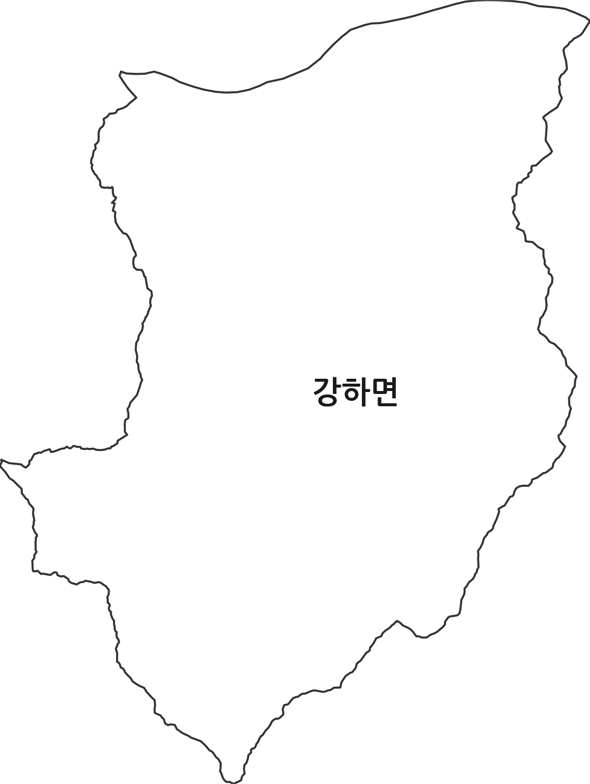 경기도 양평군 강하면 법정동 행정구역 경계 지도