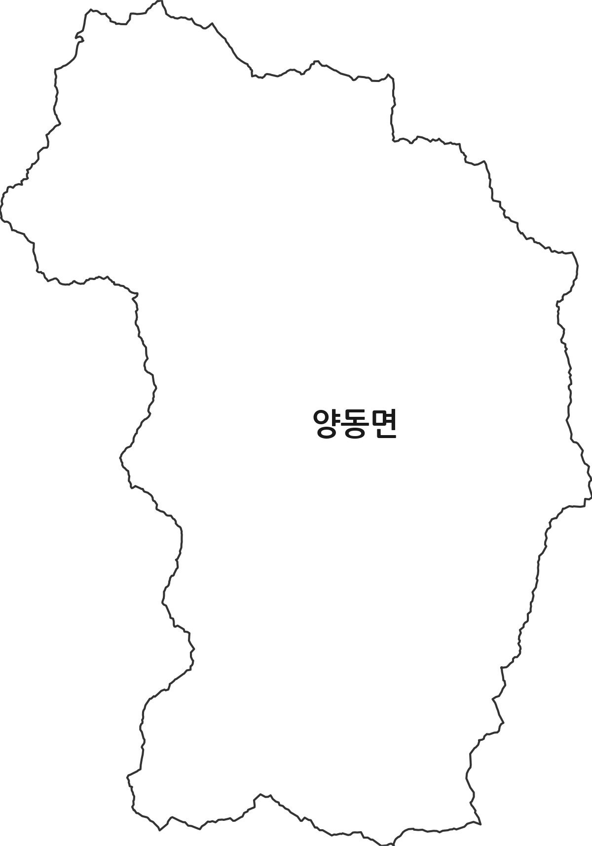 경기도 양평군 양동면 법정동 행정구역 경계 지도