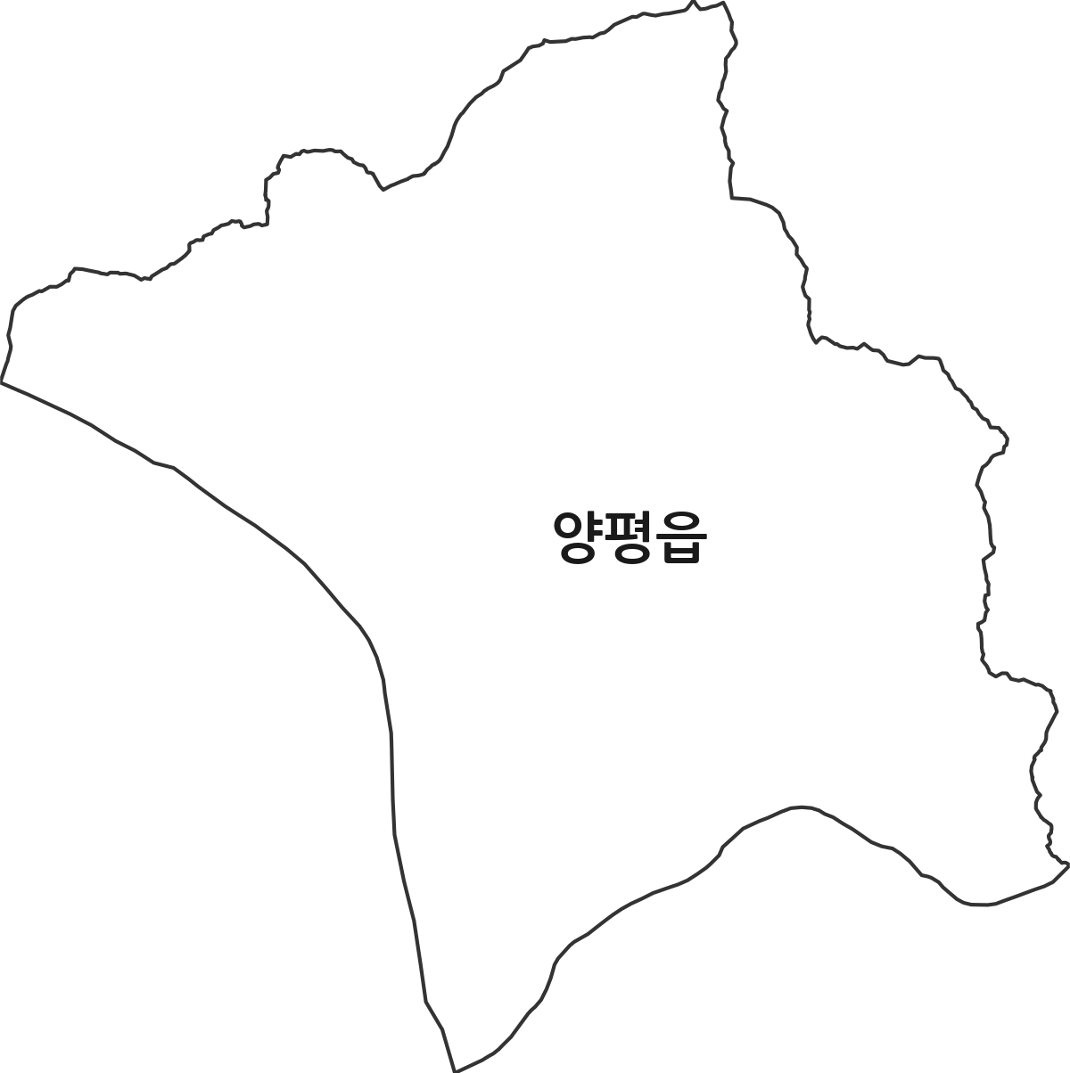 경기도 양평군 양평읍 법정동 행정구역 경계 지도
