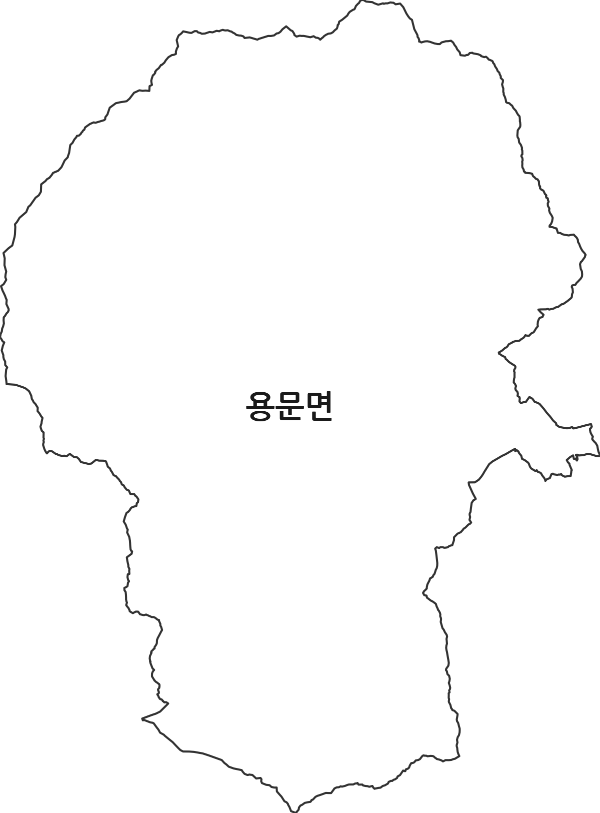 경기도 양평군 용문면 법정동 행정구역 경계 지도