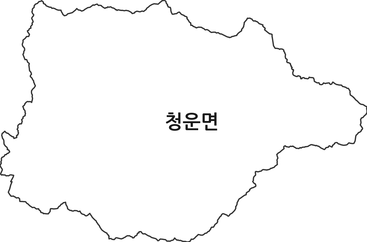 경기도 양평군 청운면 법정동 행정구역 경계 지도