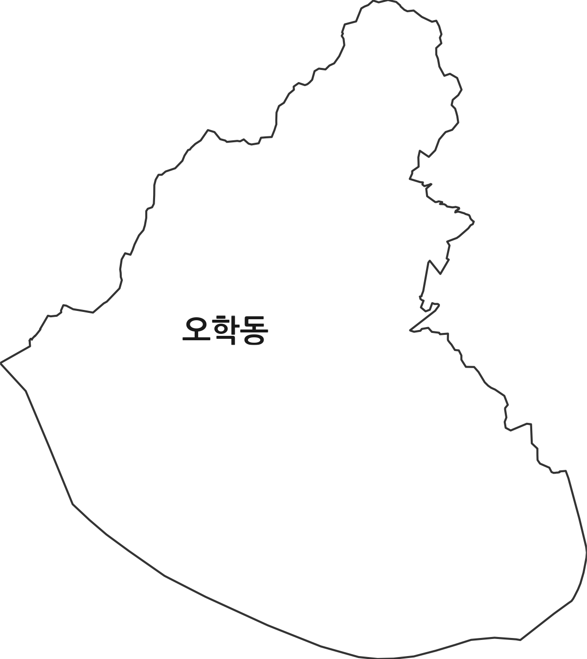 경기도 여주시 오학동 행정동 행정구역 경계 지도