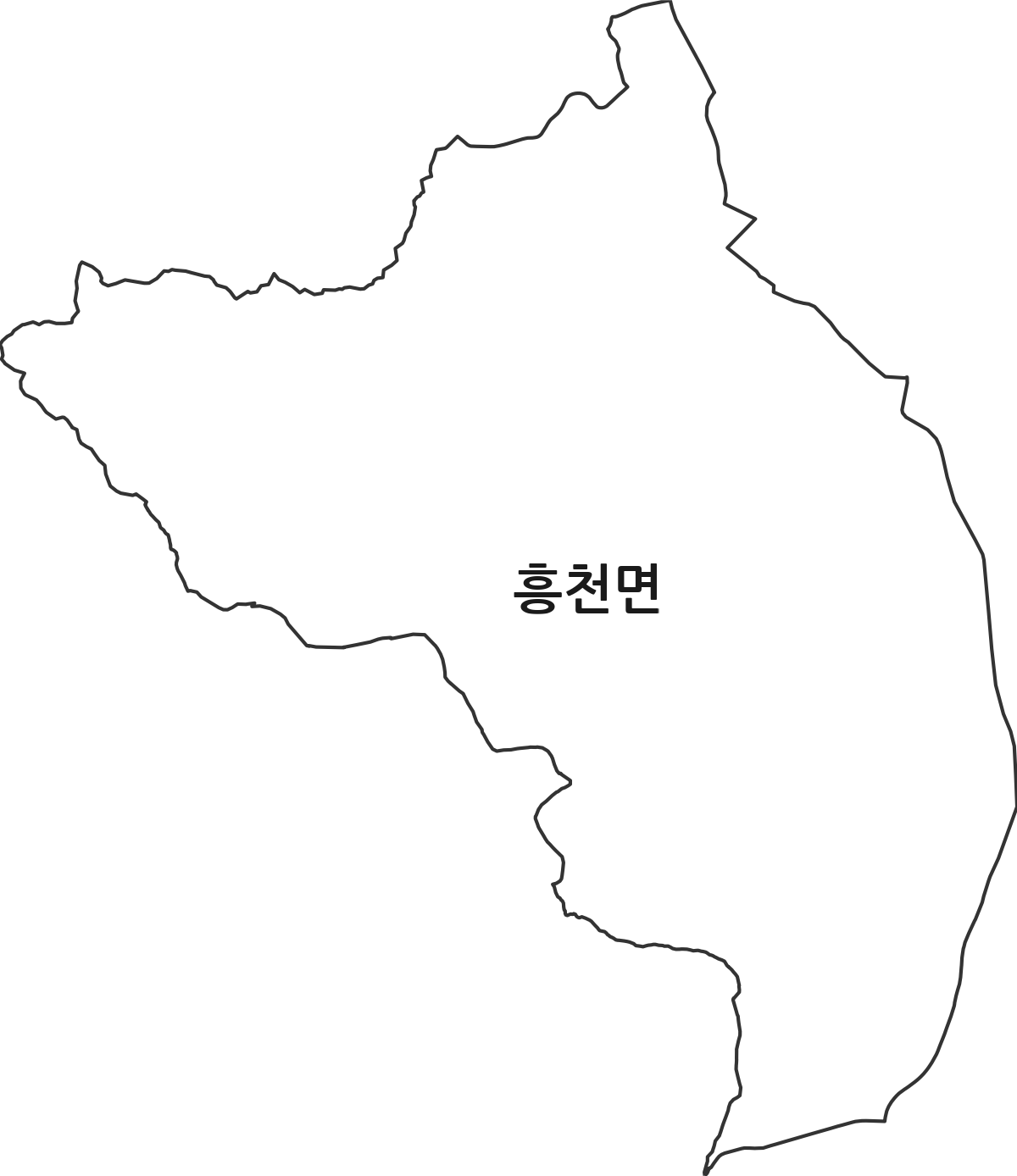 경기도 여주시 흥천면 행정동 행정구역 경계 지도