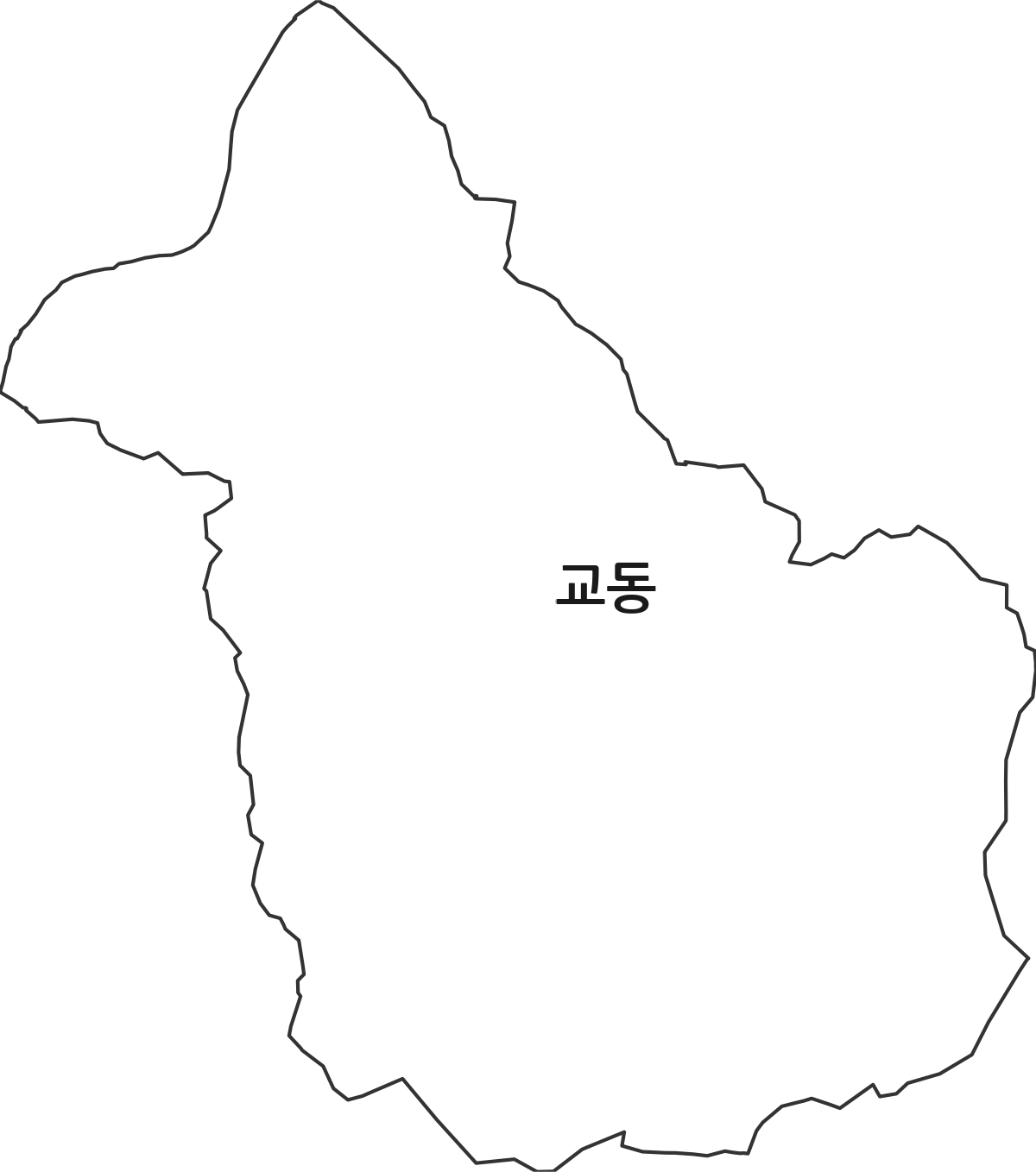 경기도 여주시 교동 법정동 행정구역 경계 지도