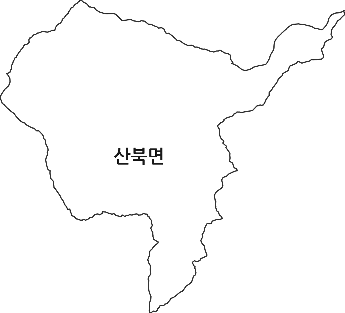 경기도 여주시 산북면 법정동 행정구역 경계 지도