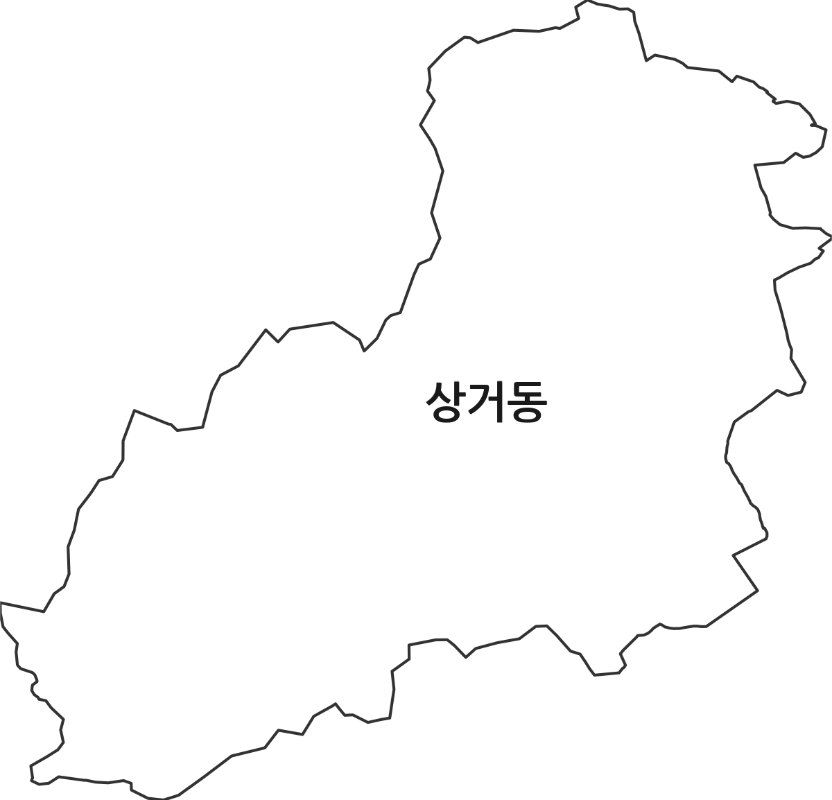 경기도 여주시 상거동 법정동 행정구역 경계 지도