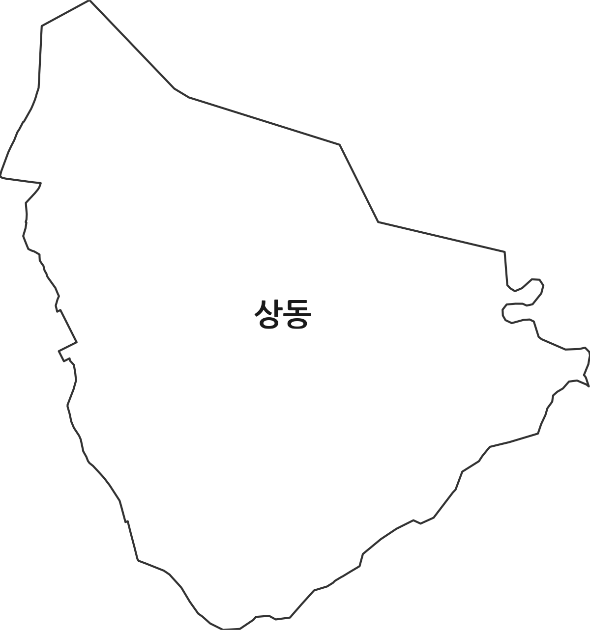 경기도 여주시 상동 법정동 행정구역 경계 지도
