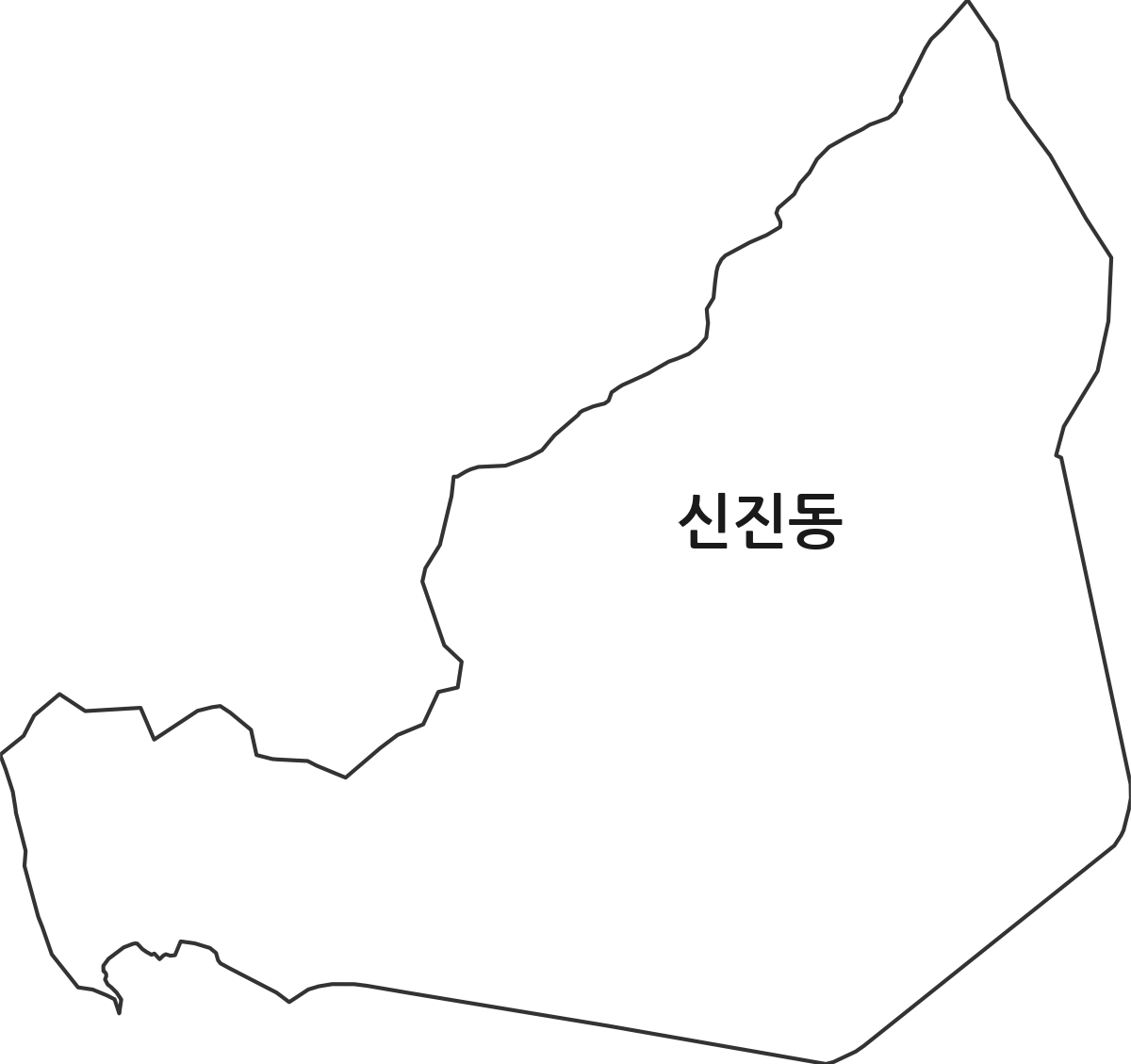 경기도 여주시 신진동 법정동 행정구역 경계 지도