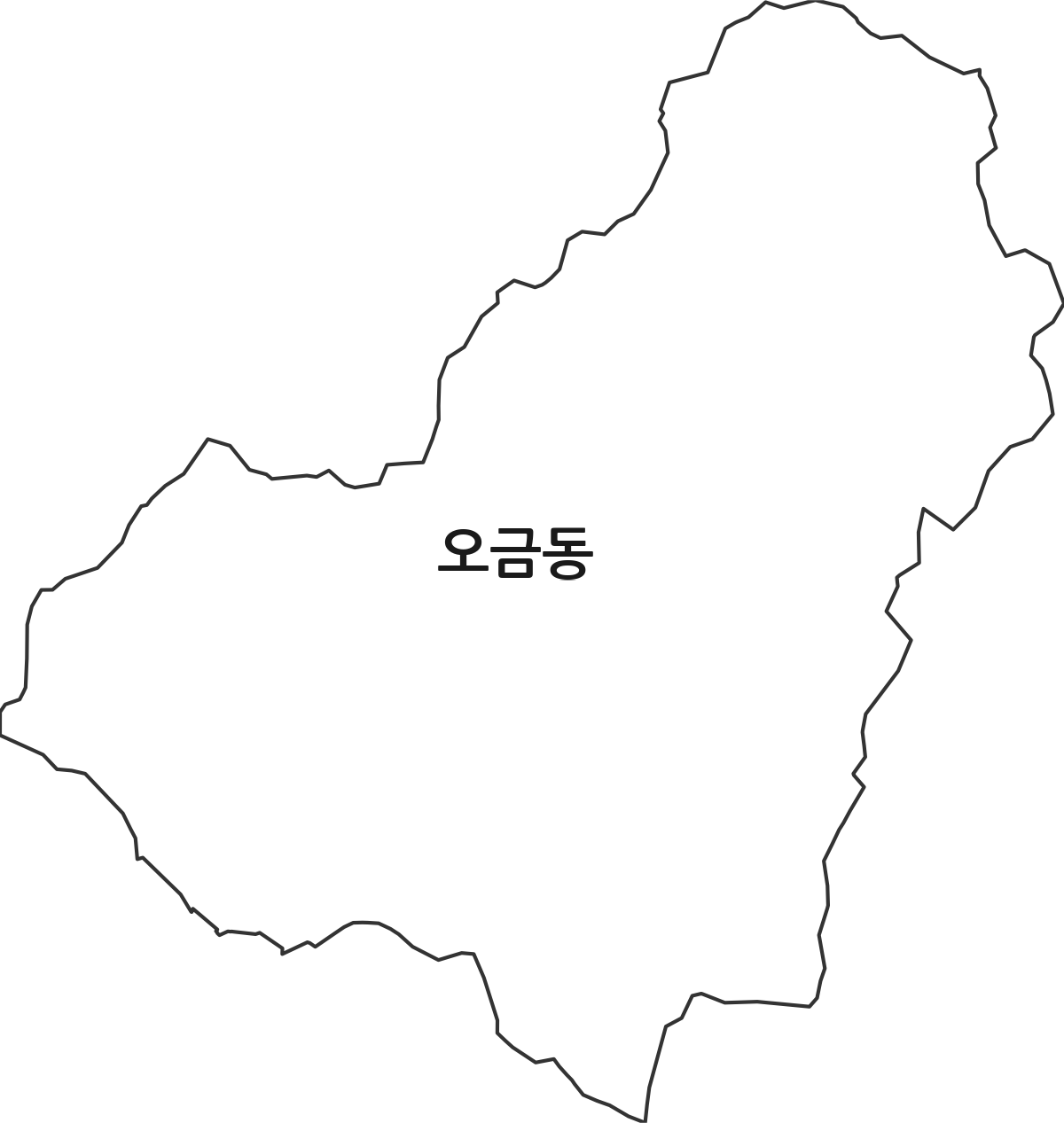 경기도 여주시 오금동 법정동 행정구역 경계 지도