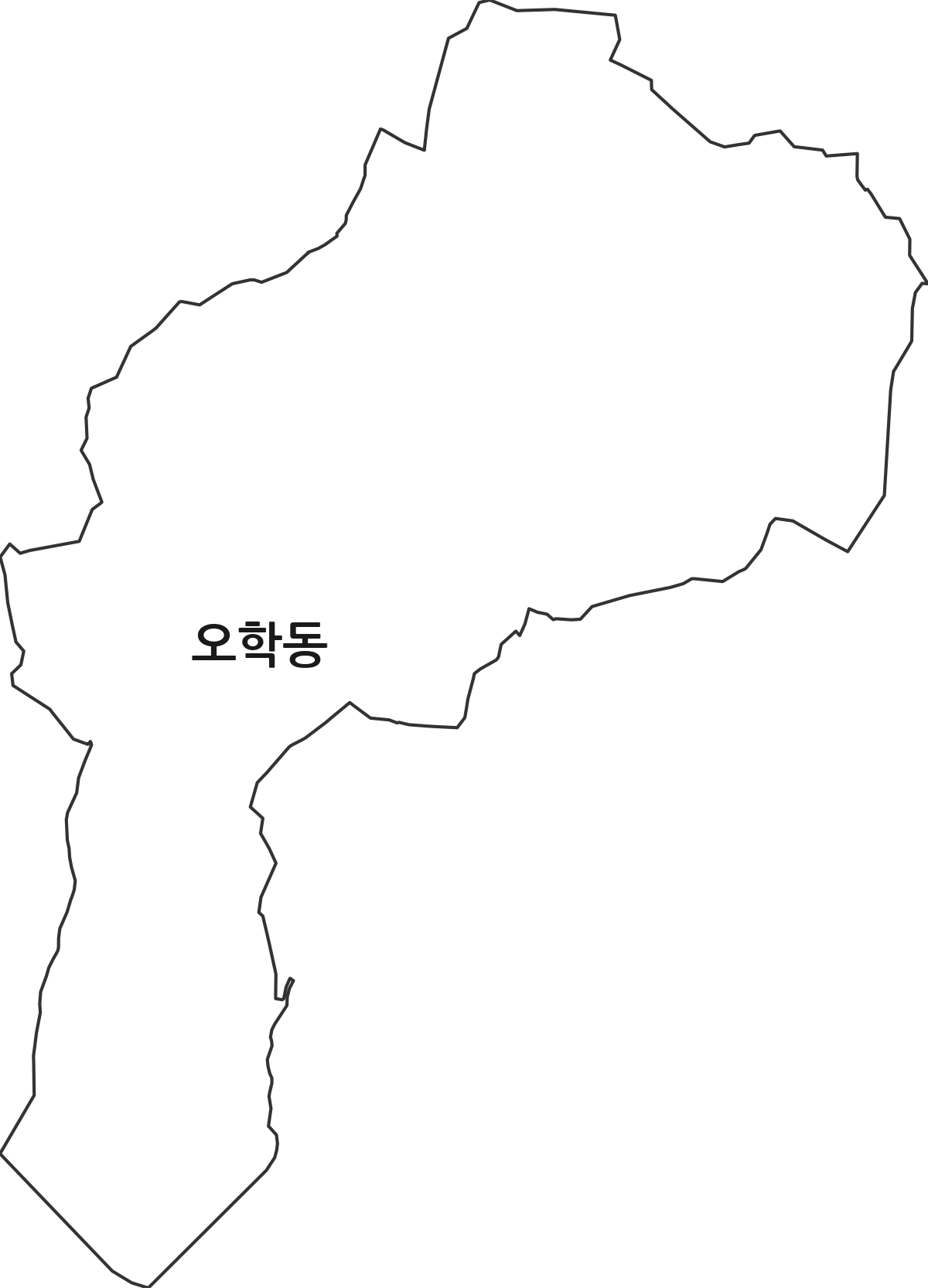 경기도 여주시 오학동 법정동 행정구역 경계 지도