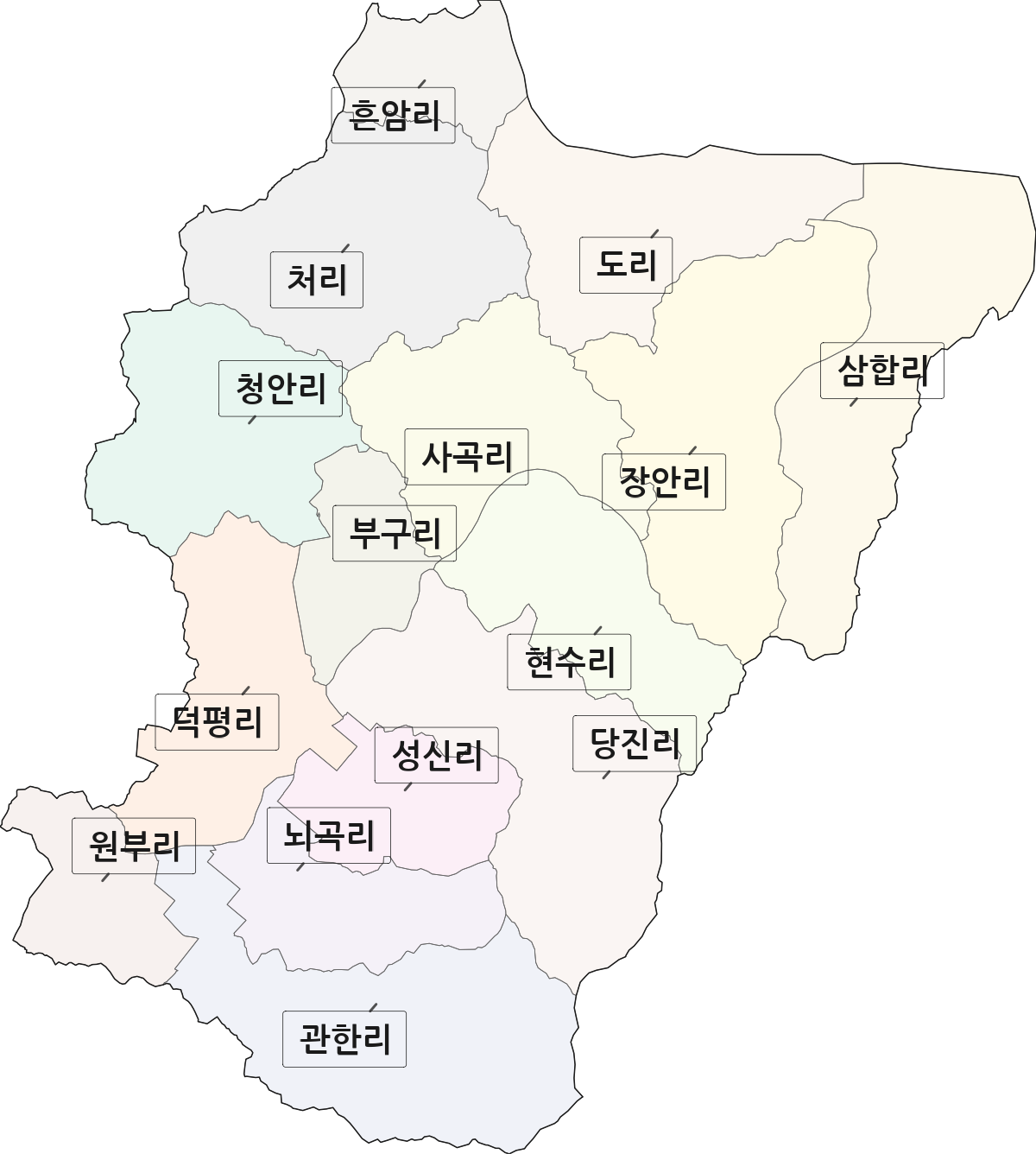 경기도 여주시 점동면 법정동 리 구분 행정구역 경계 지도