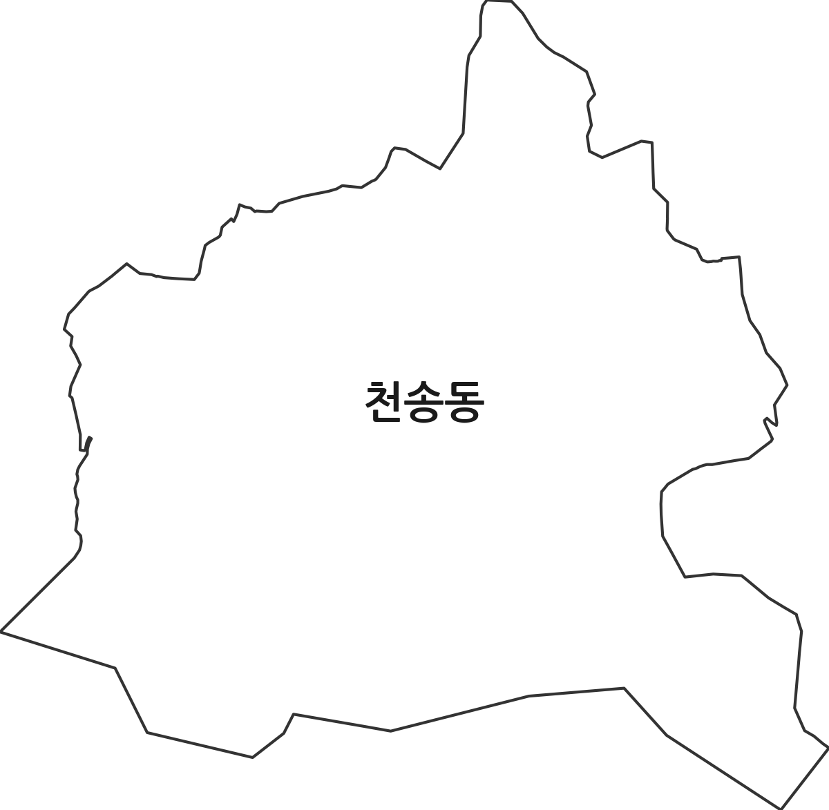 경기도 여주시 천송동 법정동 행정구역 경계 지도