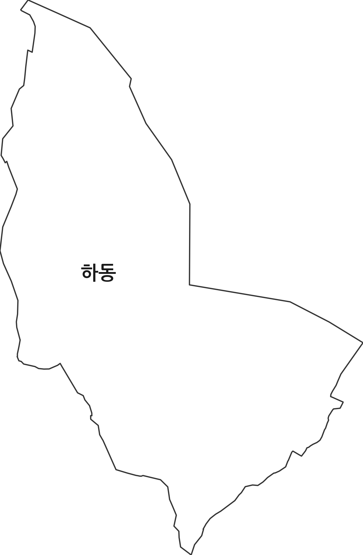 경기도 여주시 하동 법정동 행정구역 경계 지도