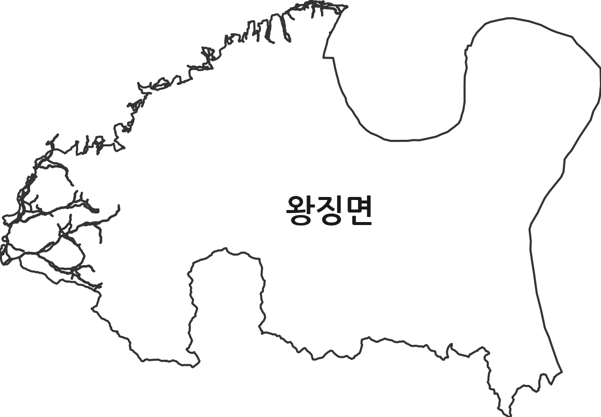 경기도 연천군 왕징면 행정동 행정구역 경계 지도