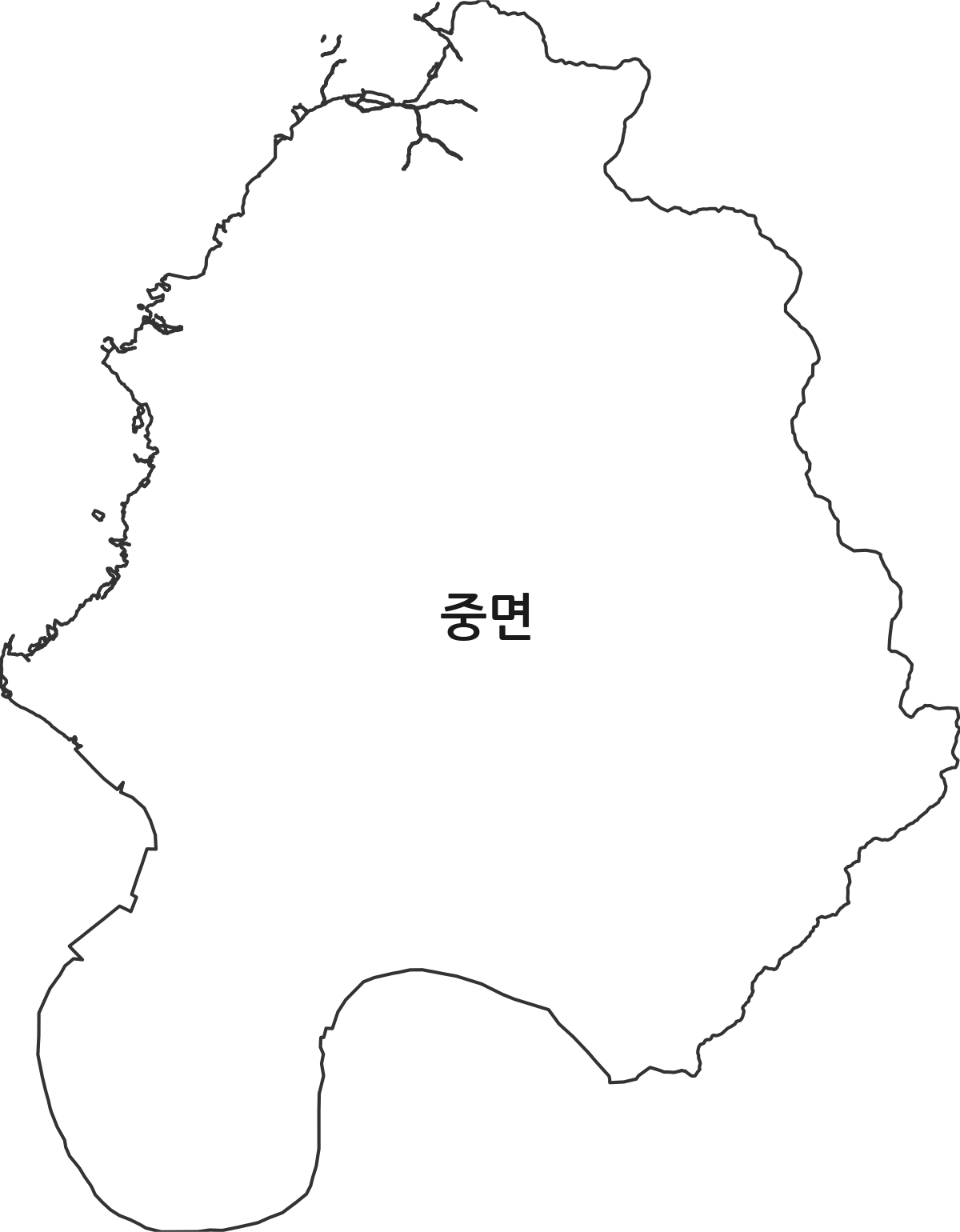 경기도 연천군 중면 행정동 행정구역 경계 지도