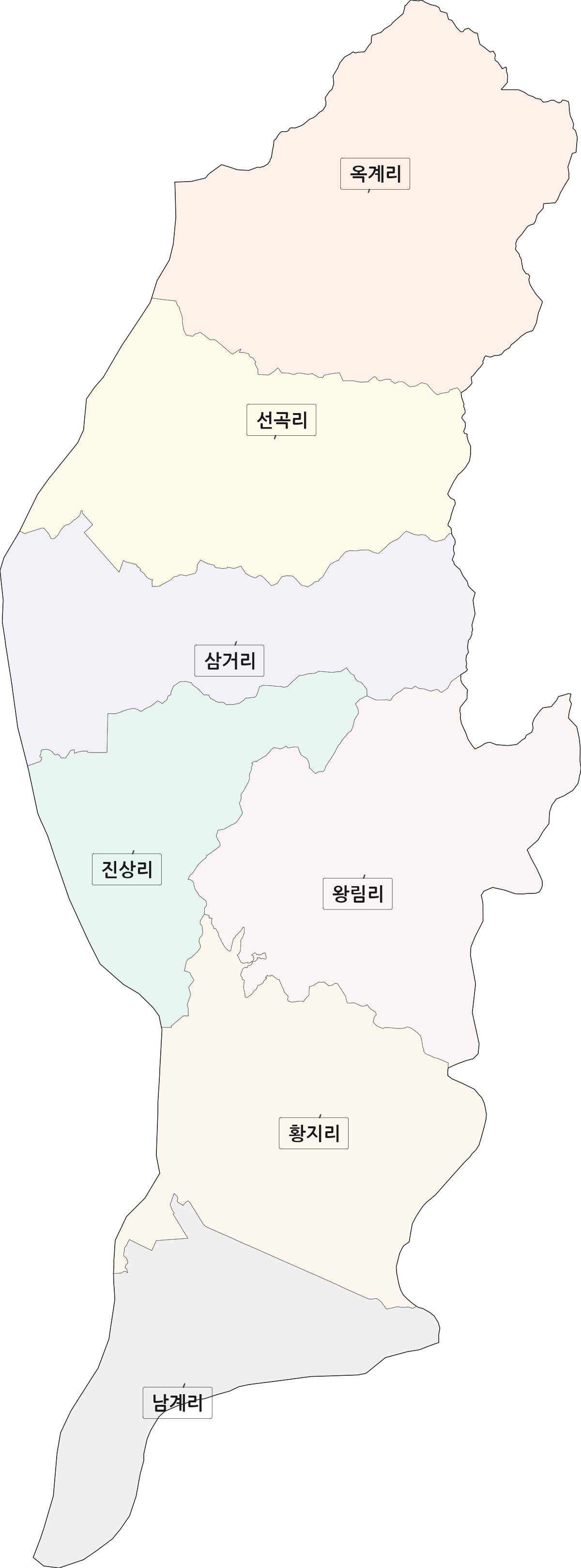 경기도 연천군 군남면 법정동 리 구분 행정구역 경계 지도