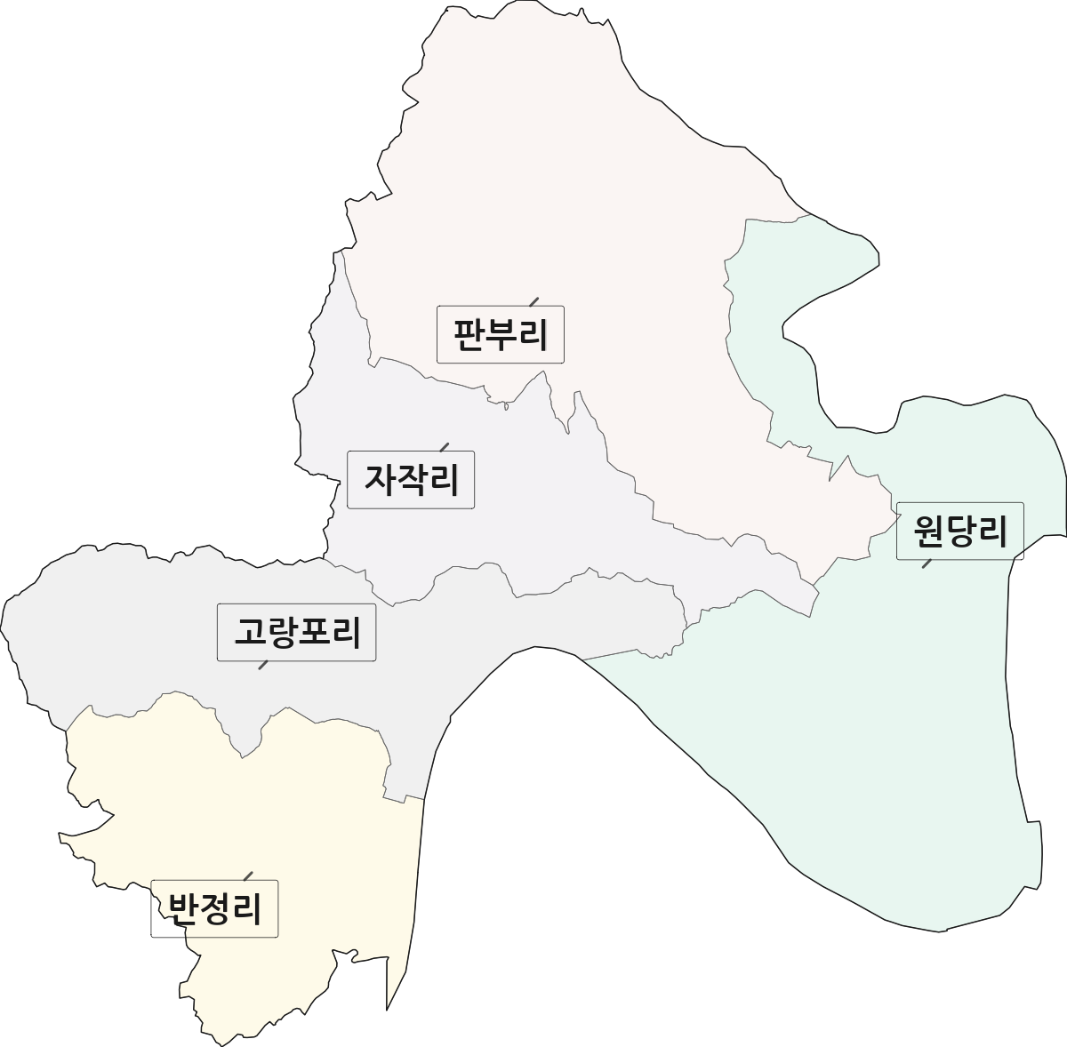 경기도 연천군 장남면 법정동 리 구분 행정구역 경계 지도