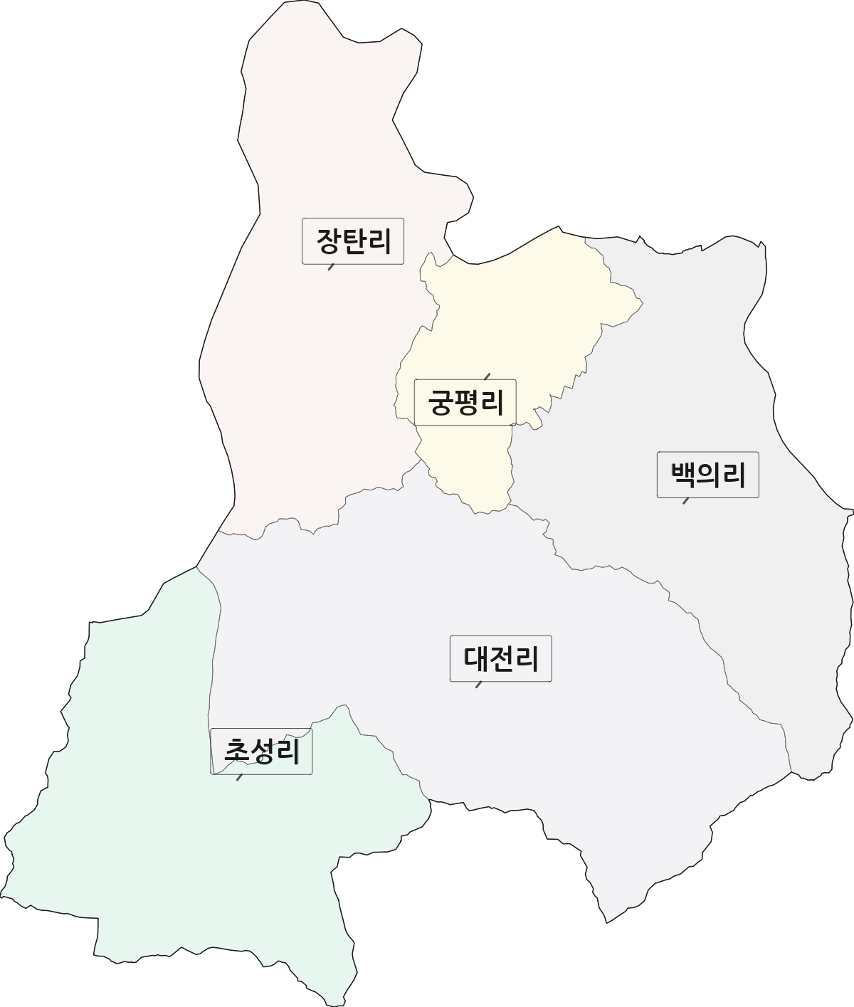 경기도 연천군 청산면 법정동 리 구분 행정구역 경계 지도