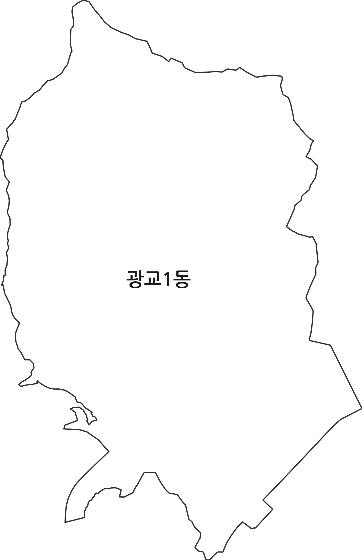 경기도 수원시 영통구 광교1동 행정동 행정구역 경계 지도