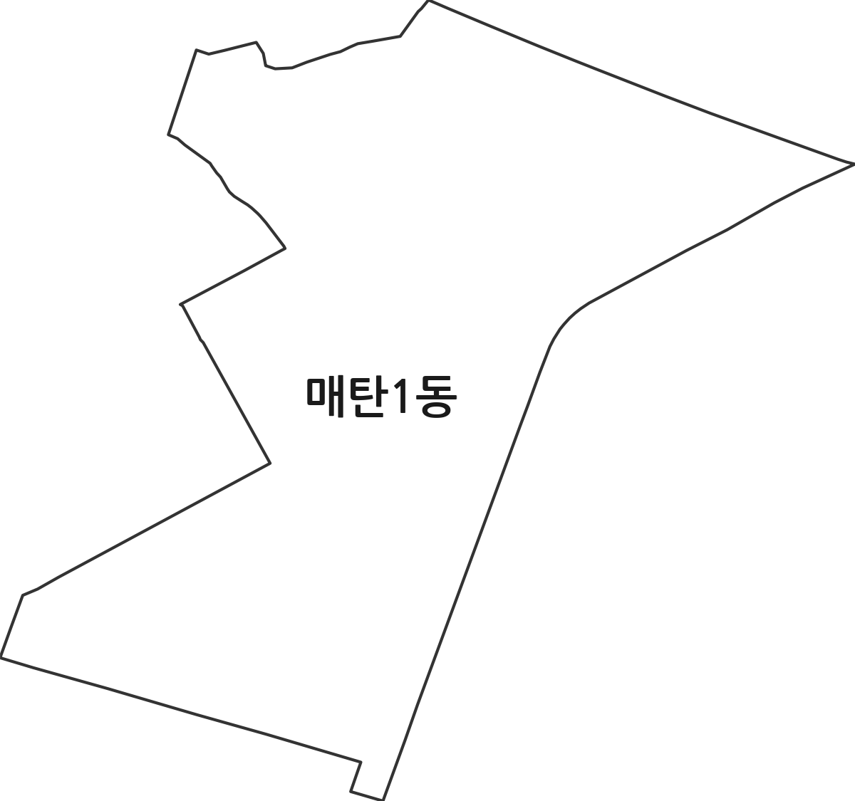 경기도 수원시 영통구 매탄1동 행정동 행정구역 경계 지도
