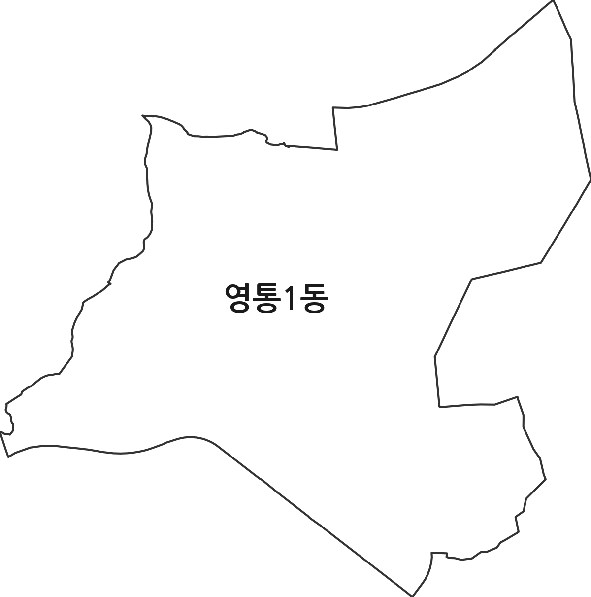 경기도 수원시 영통구 영통1동 행정동 행정구역 경계 지도