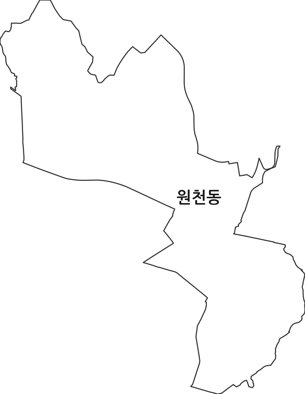 경기도 수원시 영통구 원천동 행정동 행정구역 경계 지도