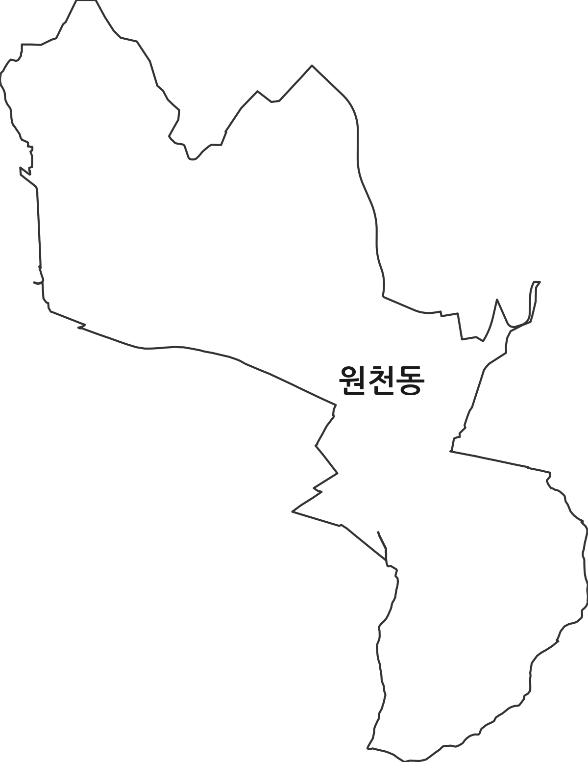 경기도 수원시 영통구 원천동 법정동 행정구역 경계 지도