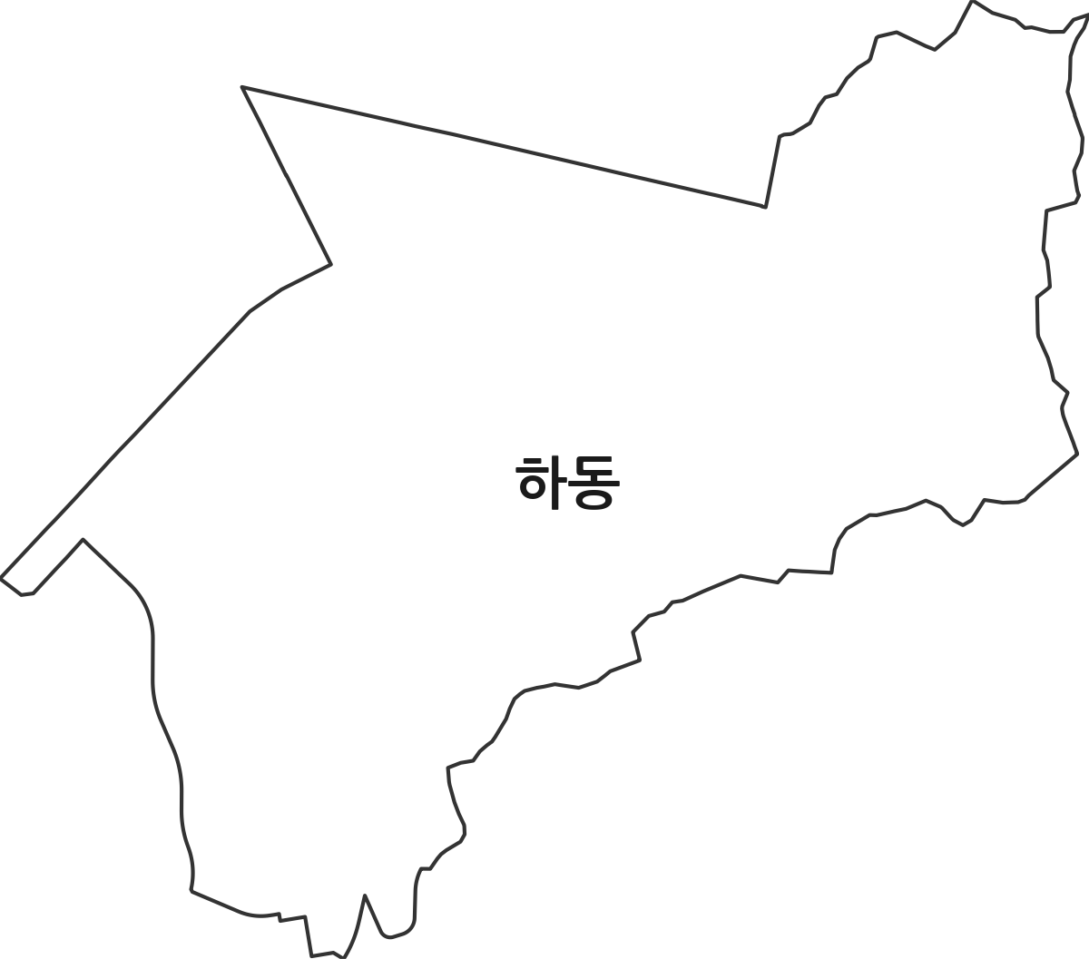 경기도 수원시 영통구 하동 법정동 행정구역 경계 지도