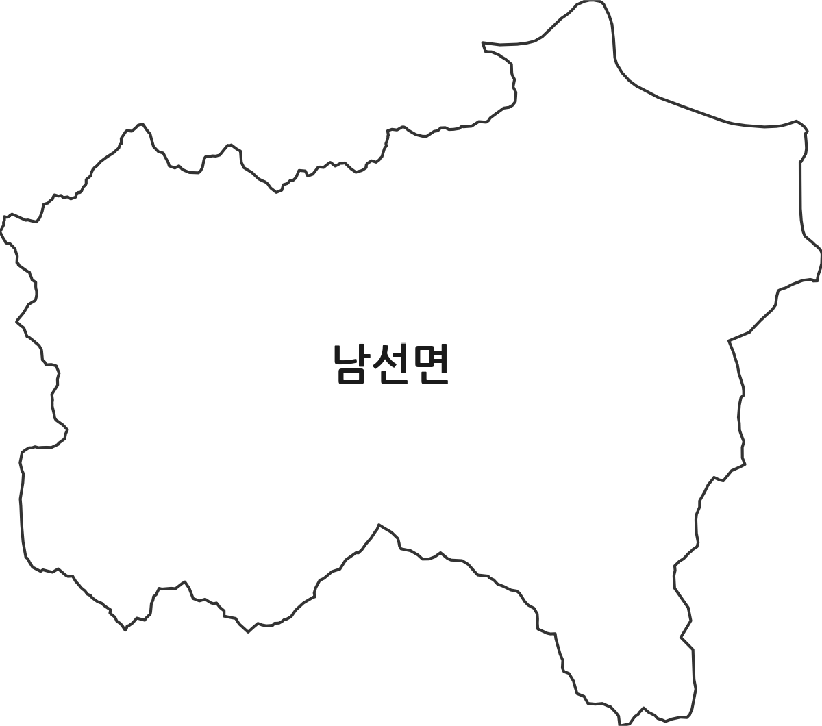 경상북도 안동시 남선면 행정동 행정구역 경계 지도